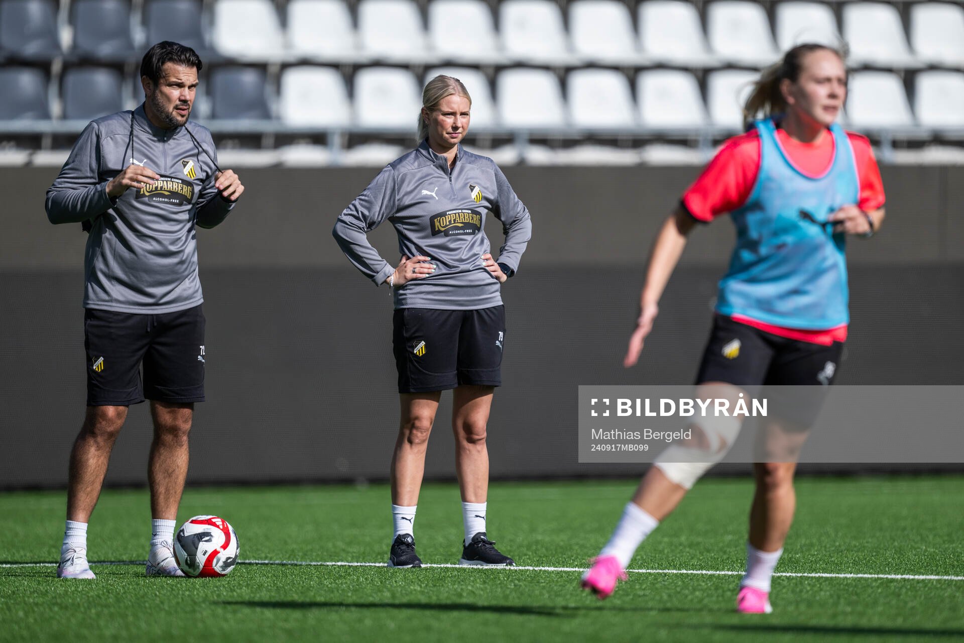 Goalkeeper coach Mattias Gustafsson and physiotherapist