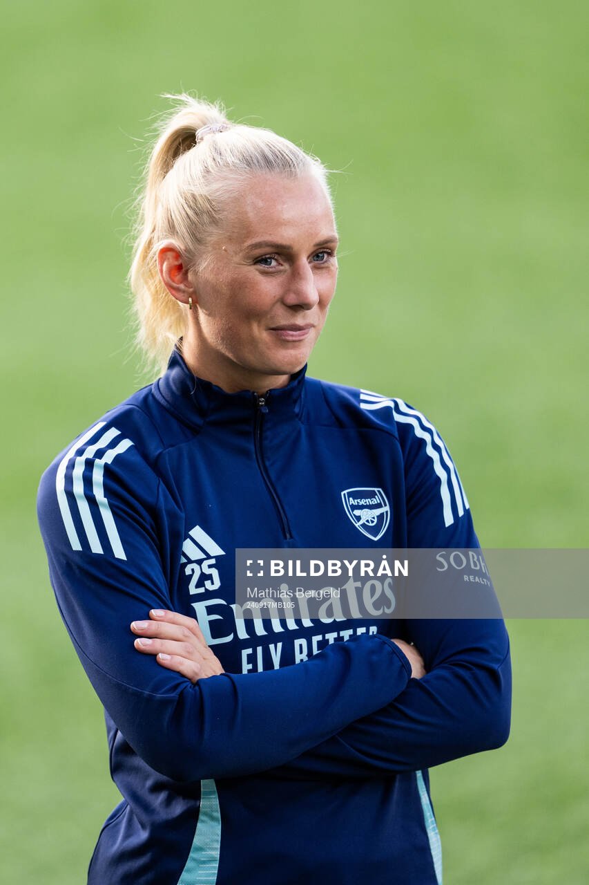 Stina Blackstenius during a training session with Arsenal on September 17, 2024 in Gothenburg. 