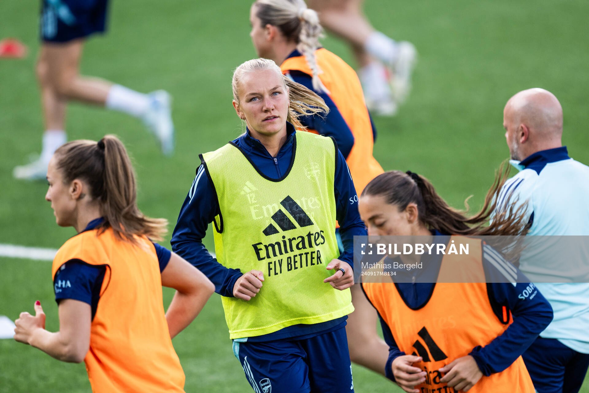 Frida Maanum during a training session with Arsenal on September 17, 2024 in Gothenburg. 