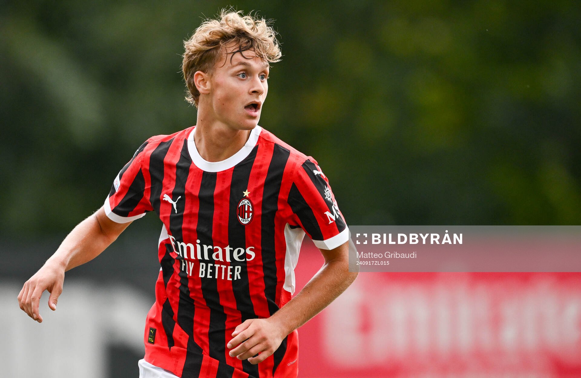 Milans Maximilian Ibrahimovic during the Uefa Youth League game between AC Milan vs Liverpool on September 17, 2024 in Milan, Italy.