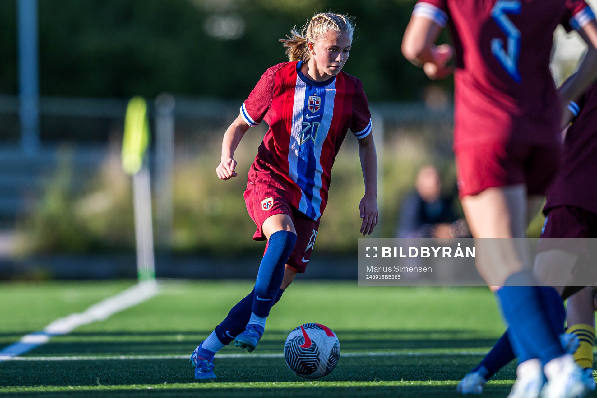 Elida Holvik Kolbjørnsen of Norway during the under 16 friendly match between Norway and Sweden on September 18, 2024 in Lillestrøm.