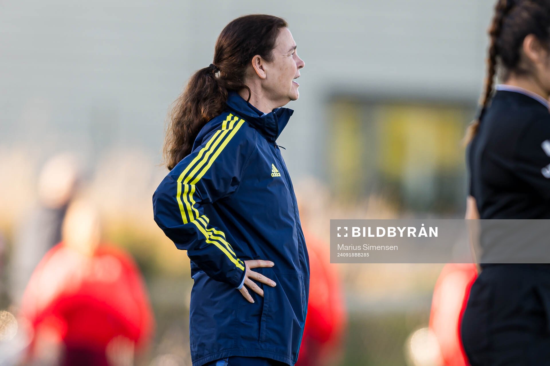 Lotta Hellenberg, head coach of Sweden, during the under 16 friendly match between Norway and Sweden on September 18, 2024 in Lillestrøm.