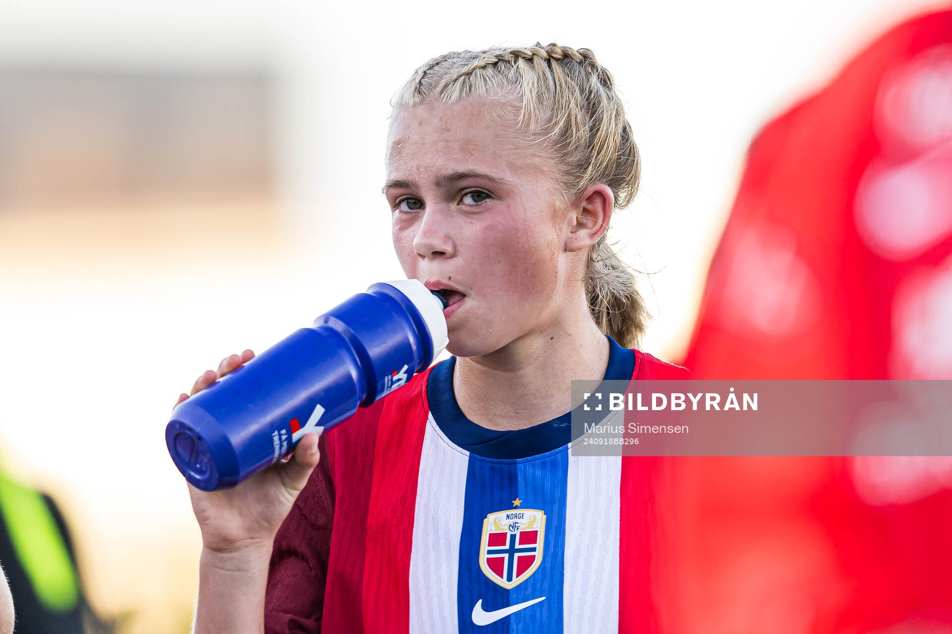 Elida Holvik Kolbjørnsen of Norway during the under 16 friendly match between Norway and Sweden on September 18, 2024 in Lillestrøm.