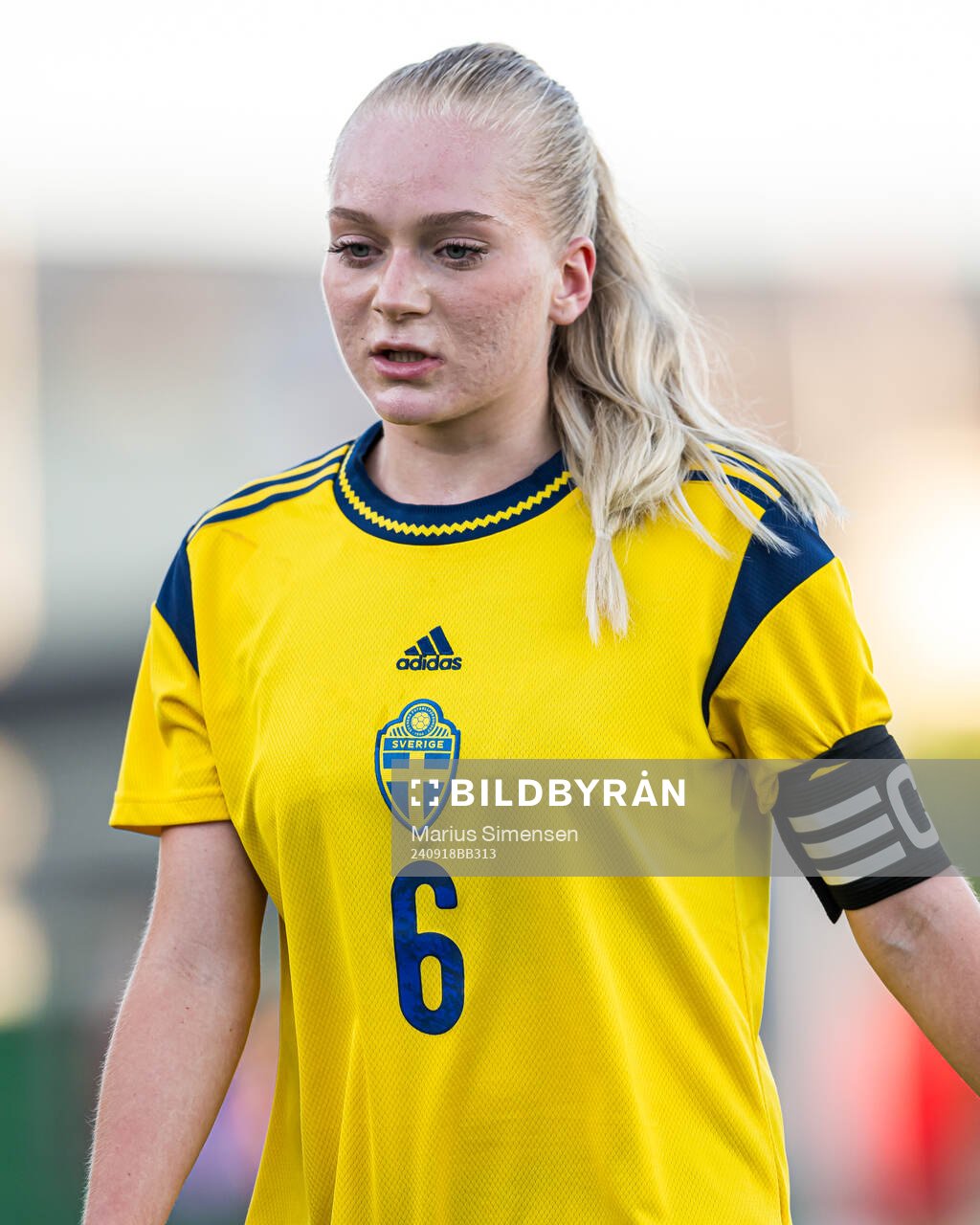 Doris Petz of Sweden during the under 16 friendly match between Norway and Sweden on September 18, 2024 in Lillestrøm.