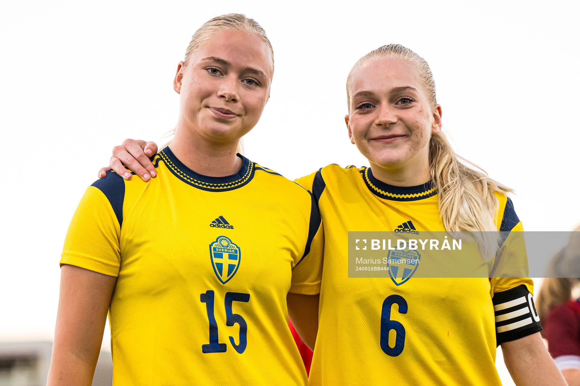Nicole Molin Kock and Doris Petz of Sweden after the under 16 friendly match between Norway and Sweden on September 18, 2024 in Lillestrøm.