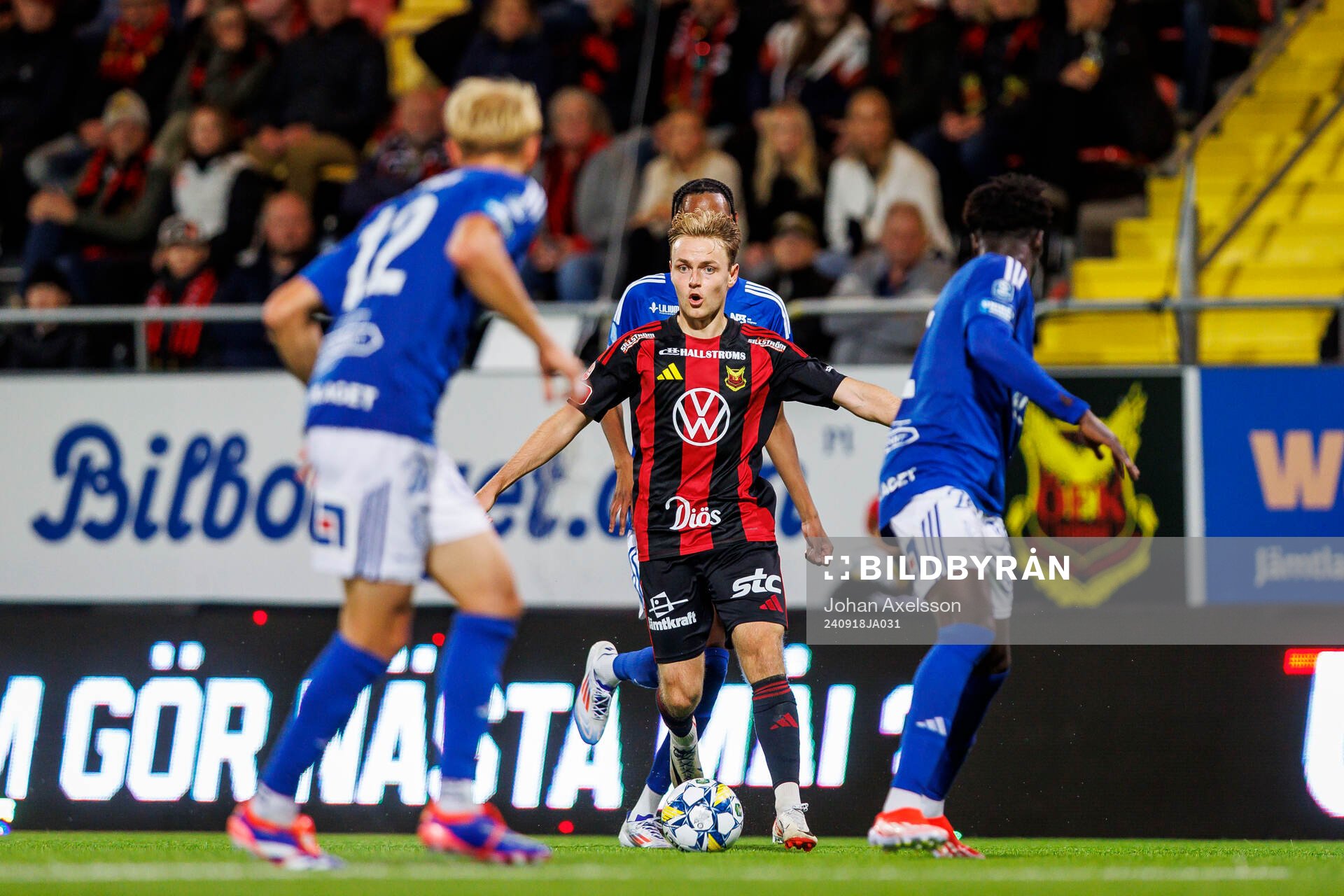 Östersunds Simon Marklund under fotbollsmatchen i Superettan mellan Östersund och GIF Sundsvall den 18 september 2024 i Östersund. 