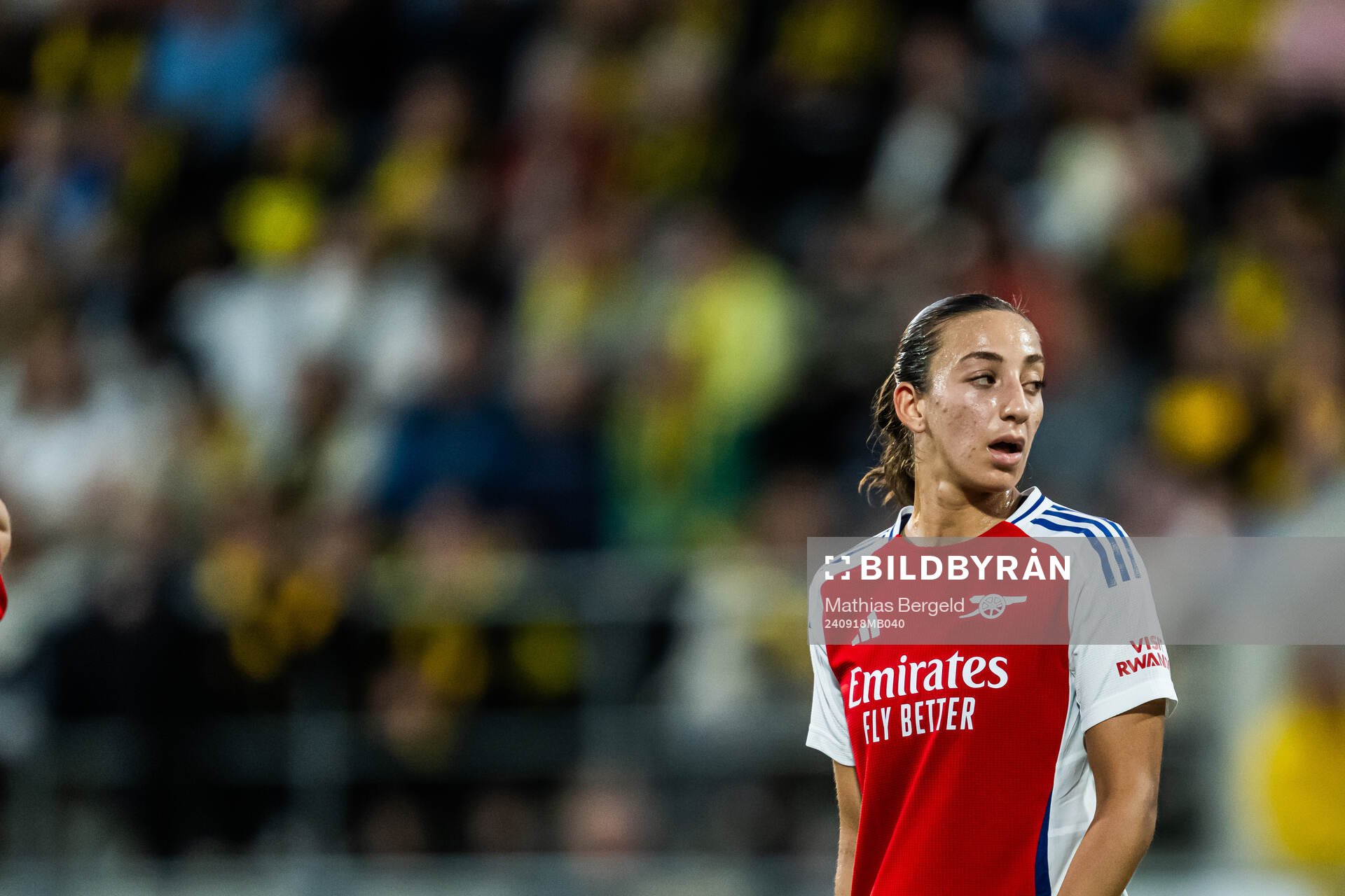 Rosa Kafaji of Arsenal during the UEFA Women's Champions League qualifying match between Häcken and Arsenal on September 18, 2024 in Gothenburg.