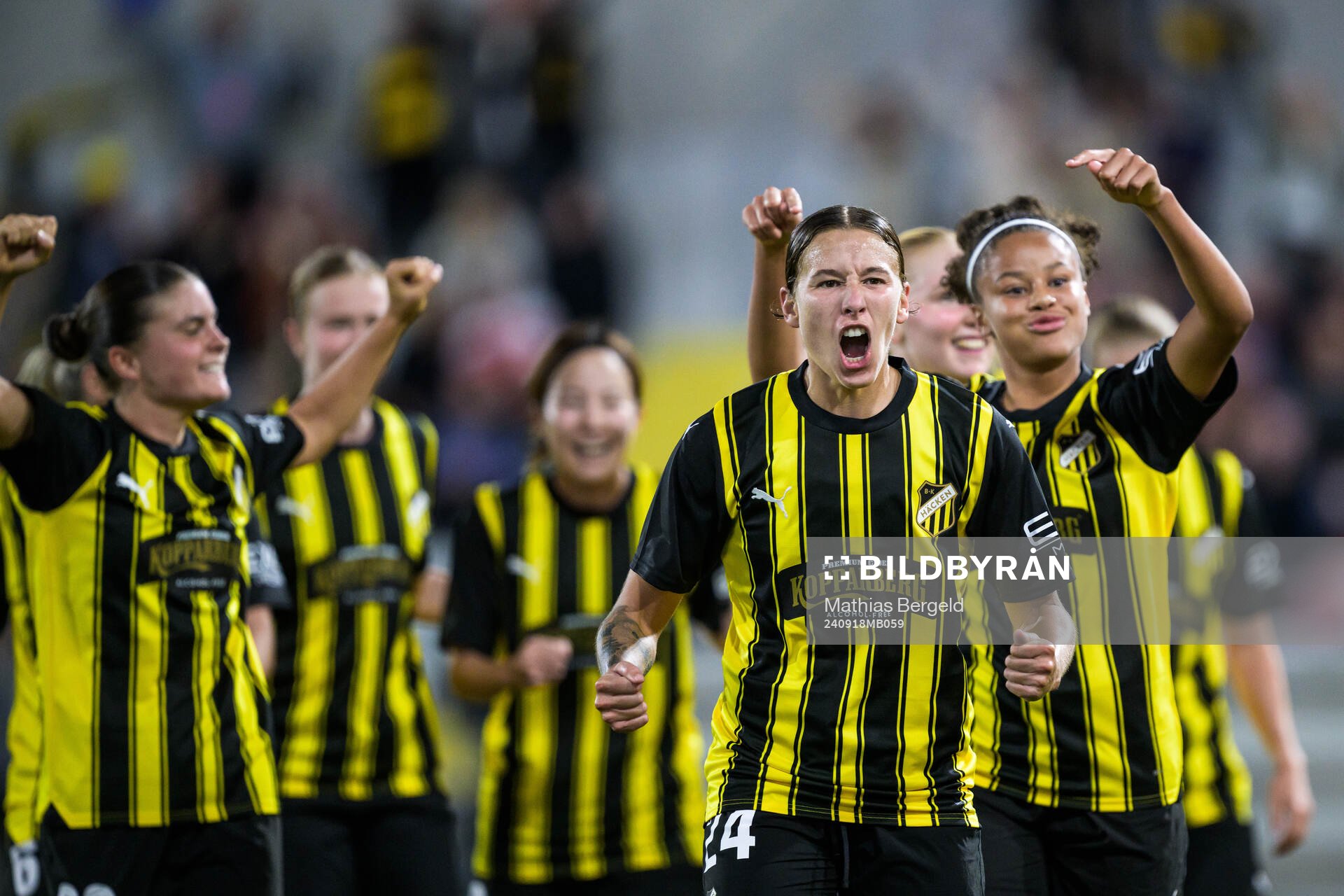 Tabby Tindell of Häcken celebrate the 1-0 goal with
