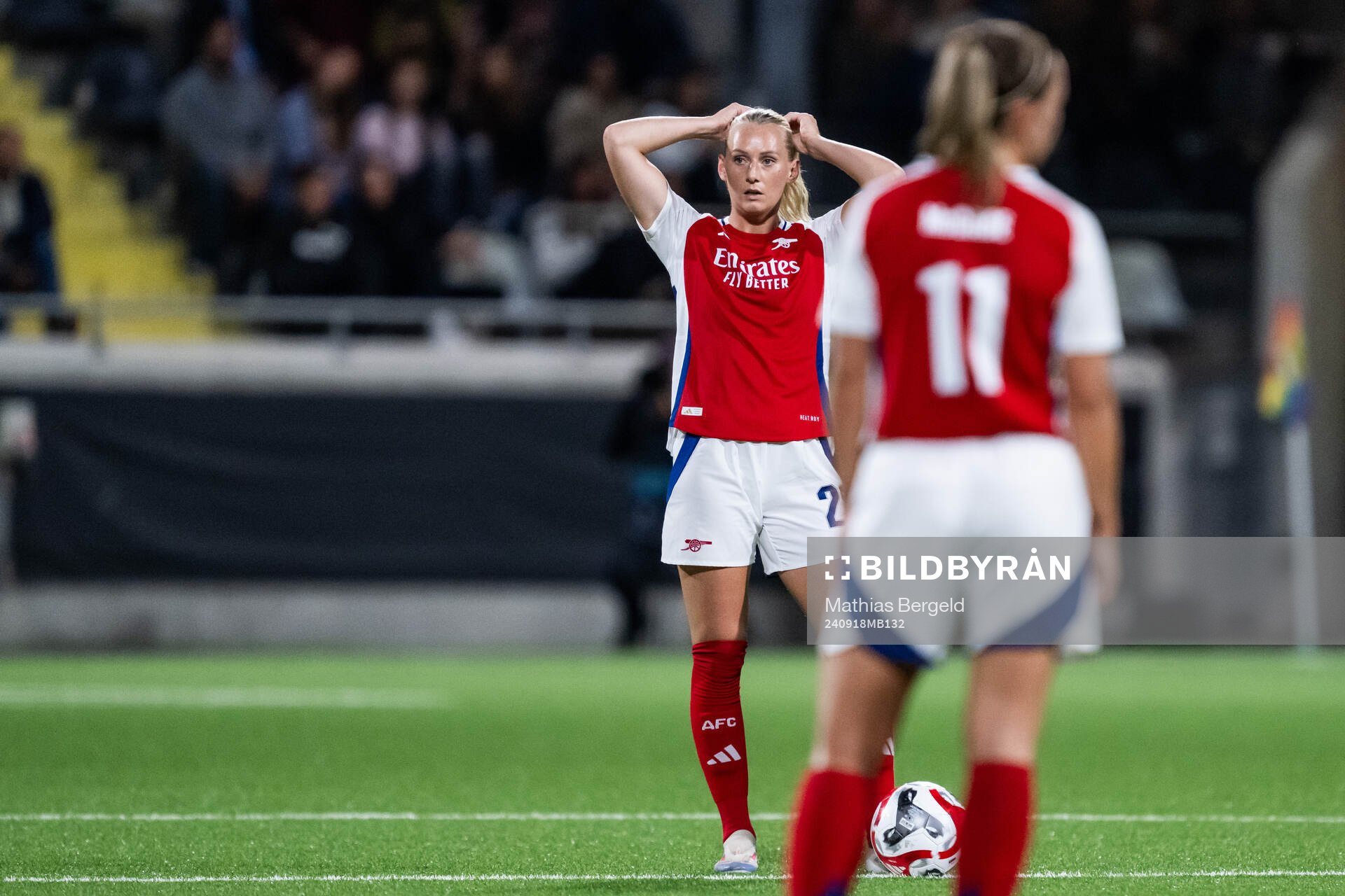 Stina Blackstenius of Arsenal looks dejected