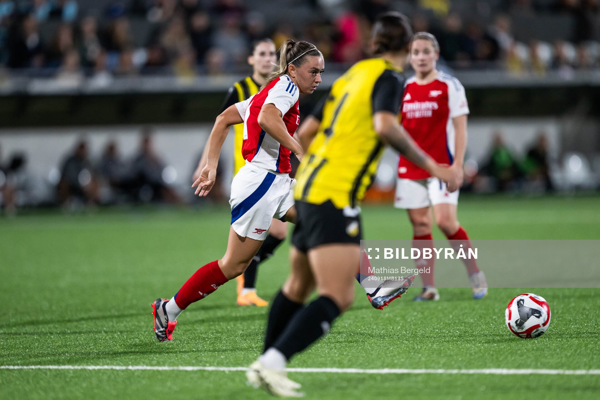 Katie McCabe of Arsenal during the UEFA Women's Champions League qualifying match between Häcken and Arsenal on September 18, 2024 in Gothenburg. 