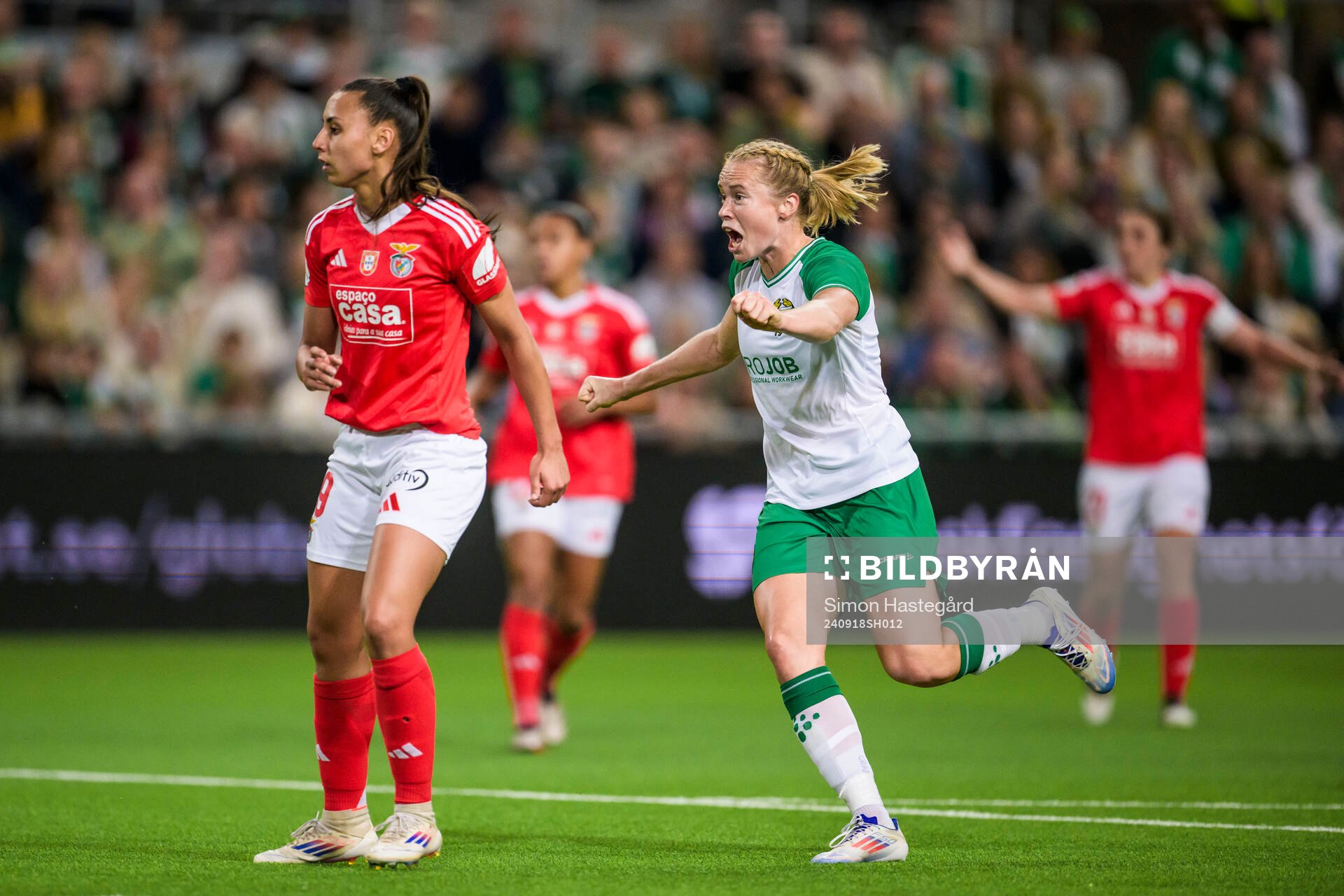 Julie Blakstad of Hammarby celebrates
