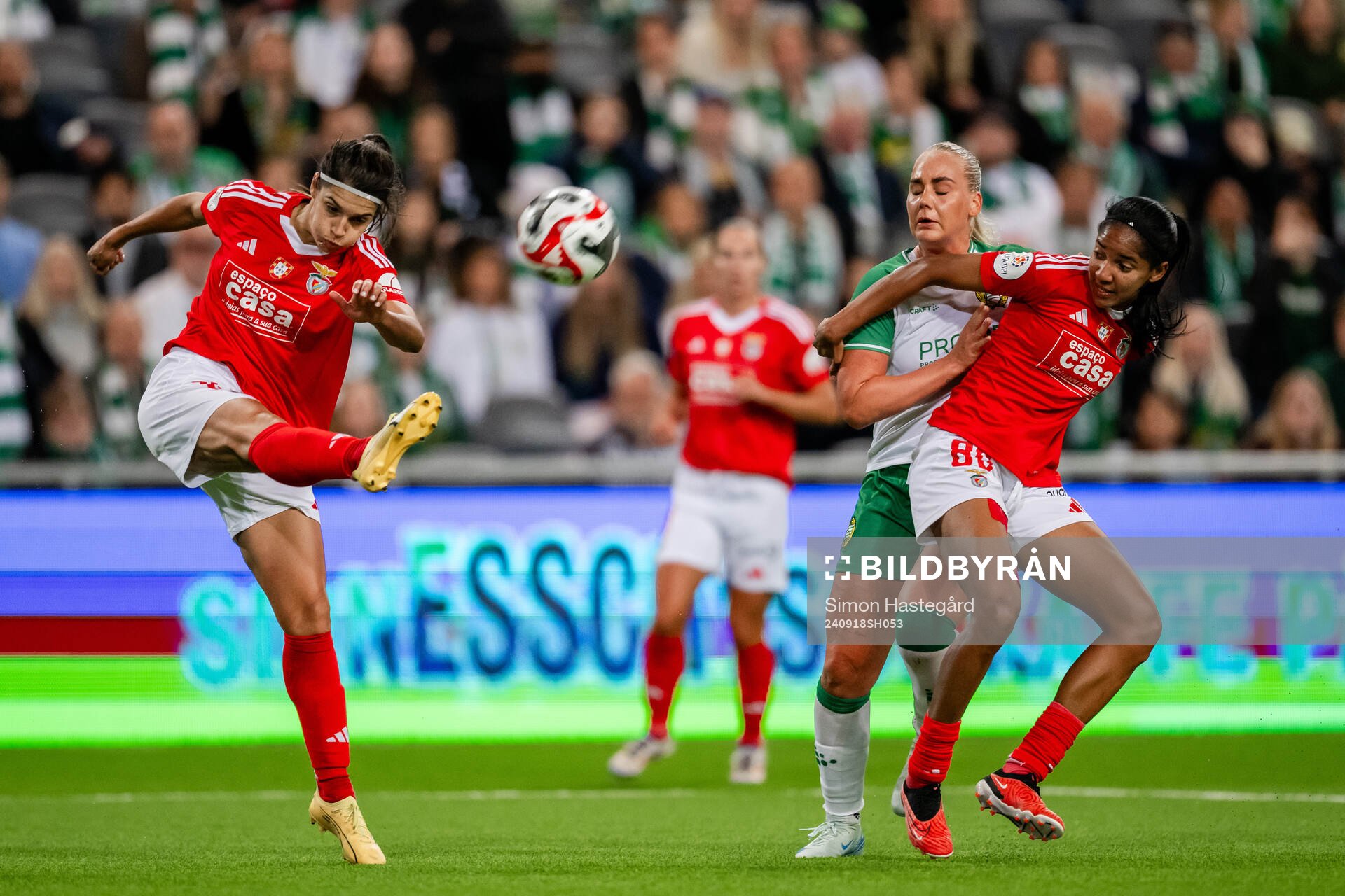 Cathinka Tandberg  of Hammarby against Carole Costa and