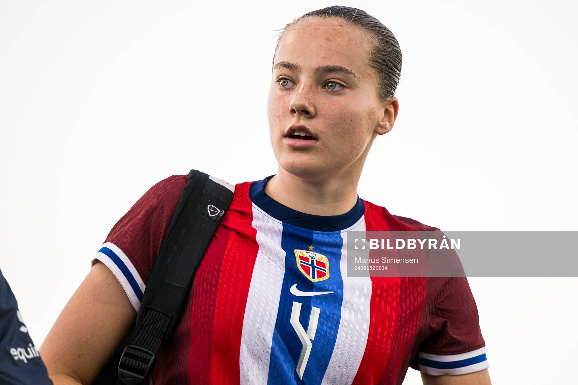 Mille Helland Flø of Norway after the under 16 friendly match between Norway and Sweden on September 18, 2024 in Lillestrøm.