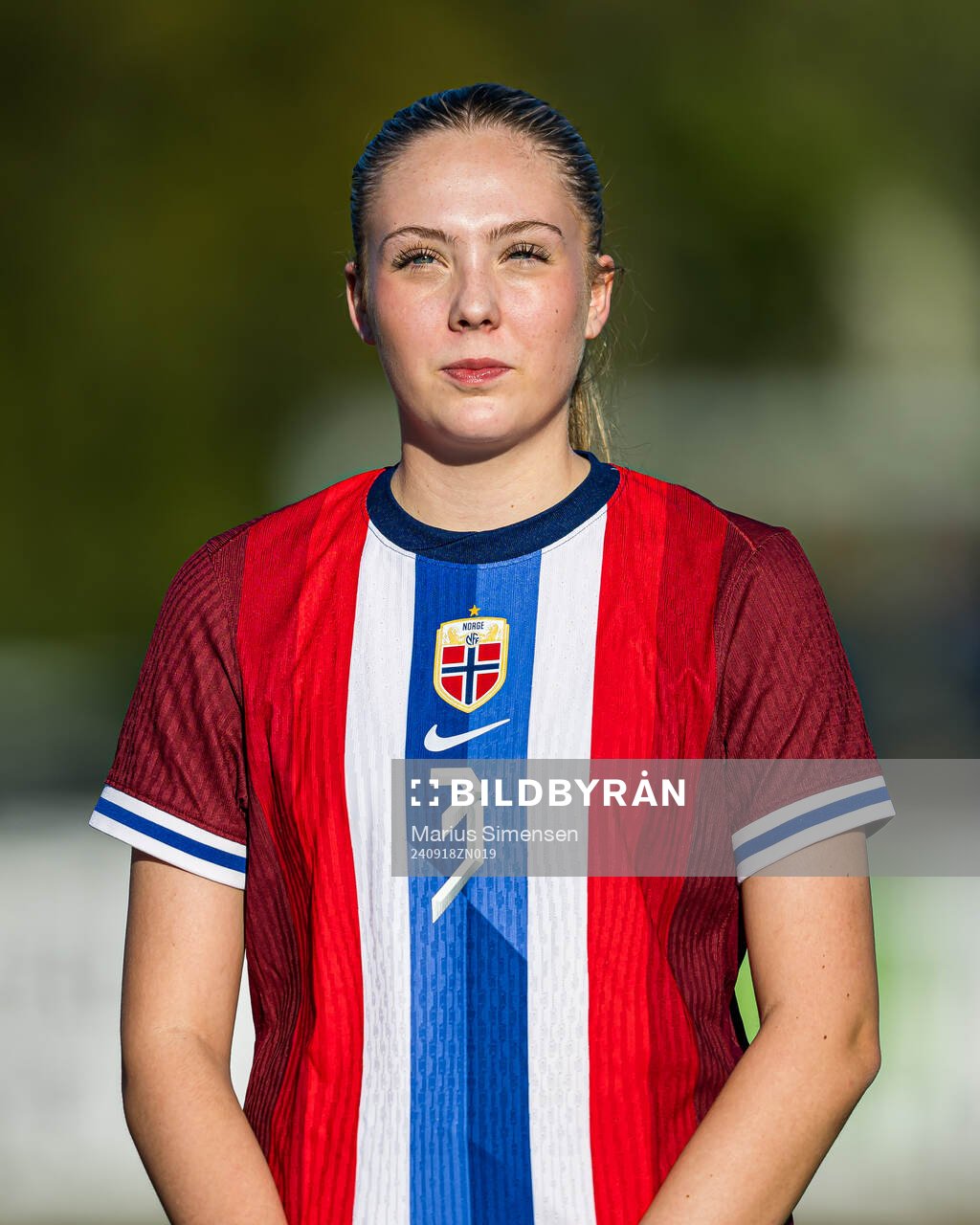 Nathalie Kolseth Skeide of Norway ahead of the under 16 friendly match between Norway and Sweden on September 18, 2024 in Lillestrøm.