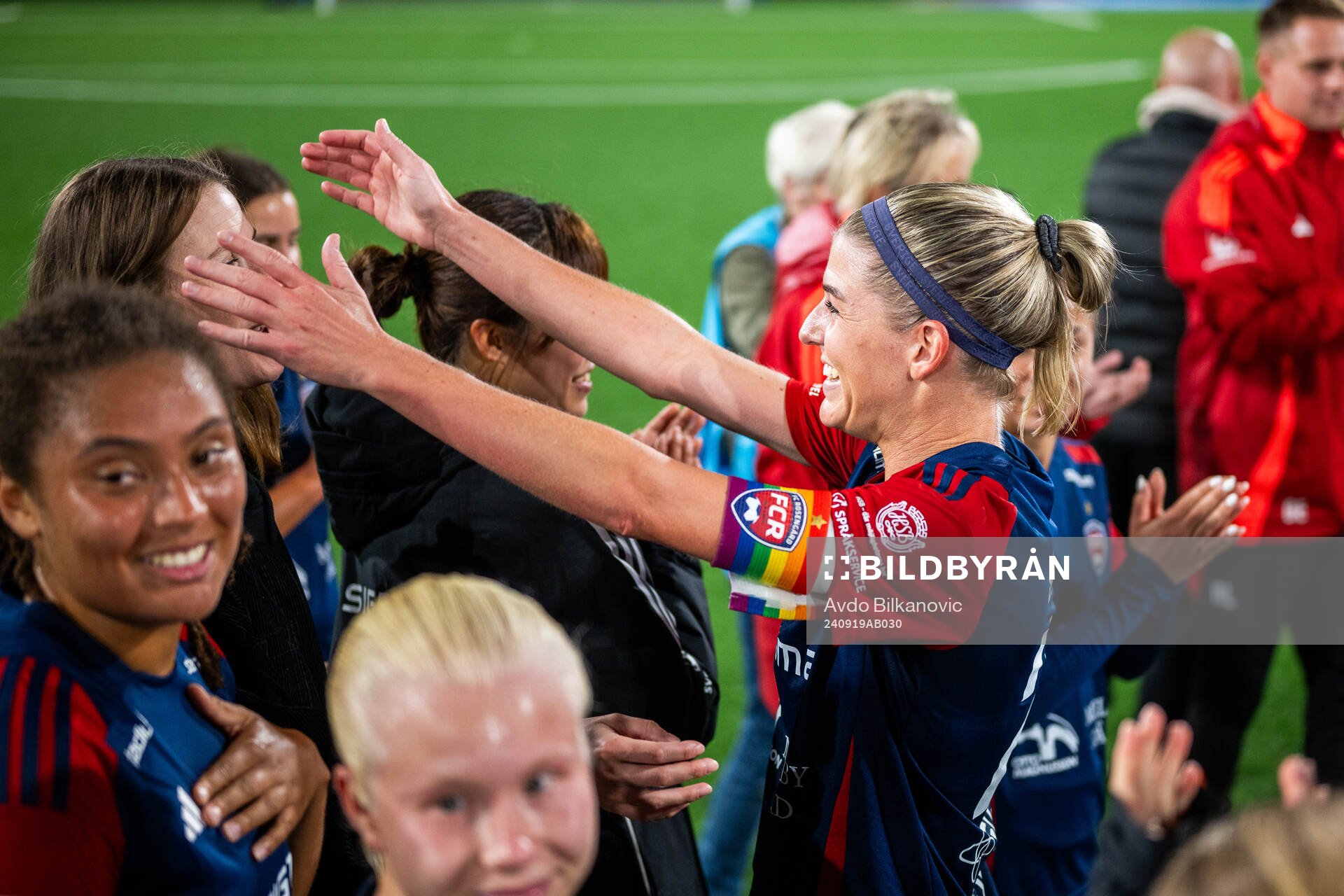 FC Rosengårds Olivia Schough jublar