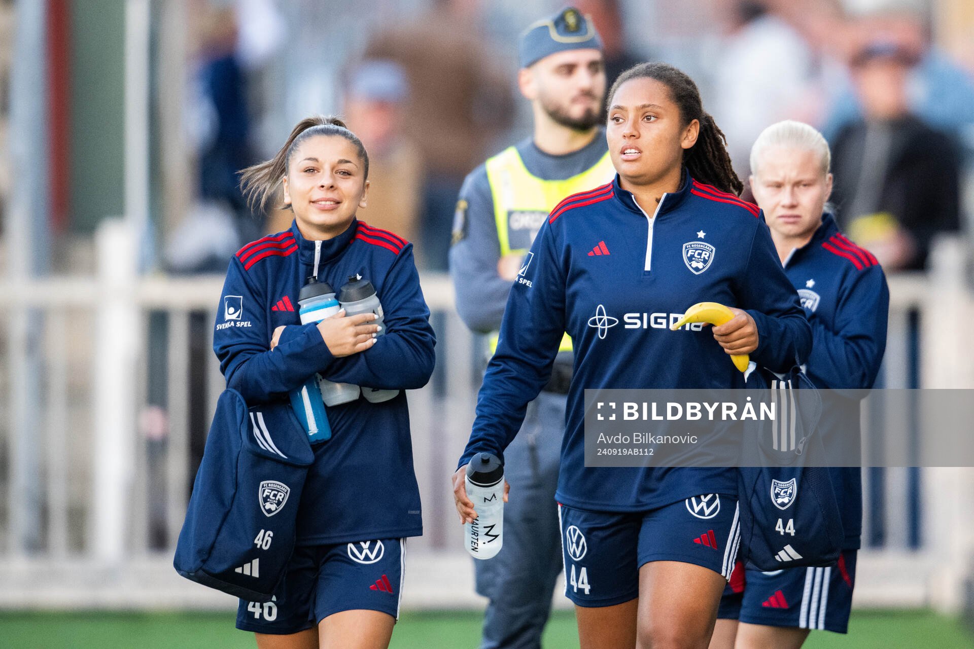 FC Rosengårds Mikaela Stojanovska och Jo-Anne Agbor Tataw