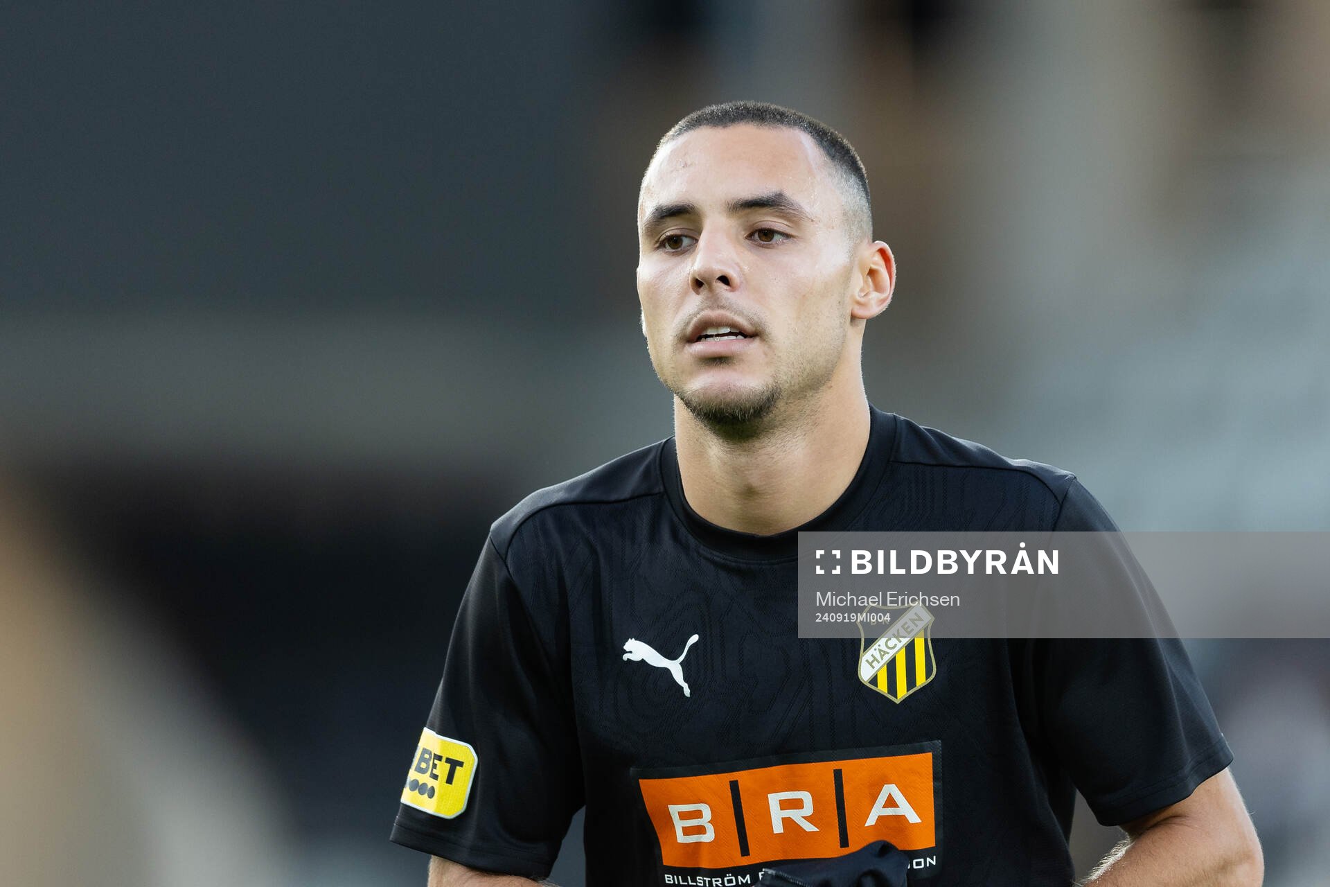 Häckens Ali Youssef inför fotbollsmatchen i Allsvenskan mellan Häcken och Djurgården den 19 september 2024 i Göteborg. 