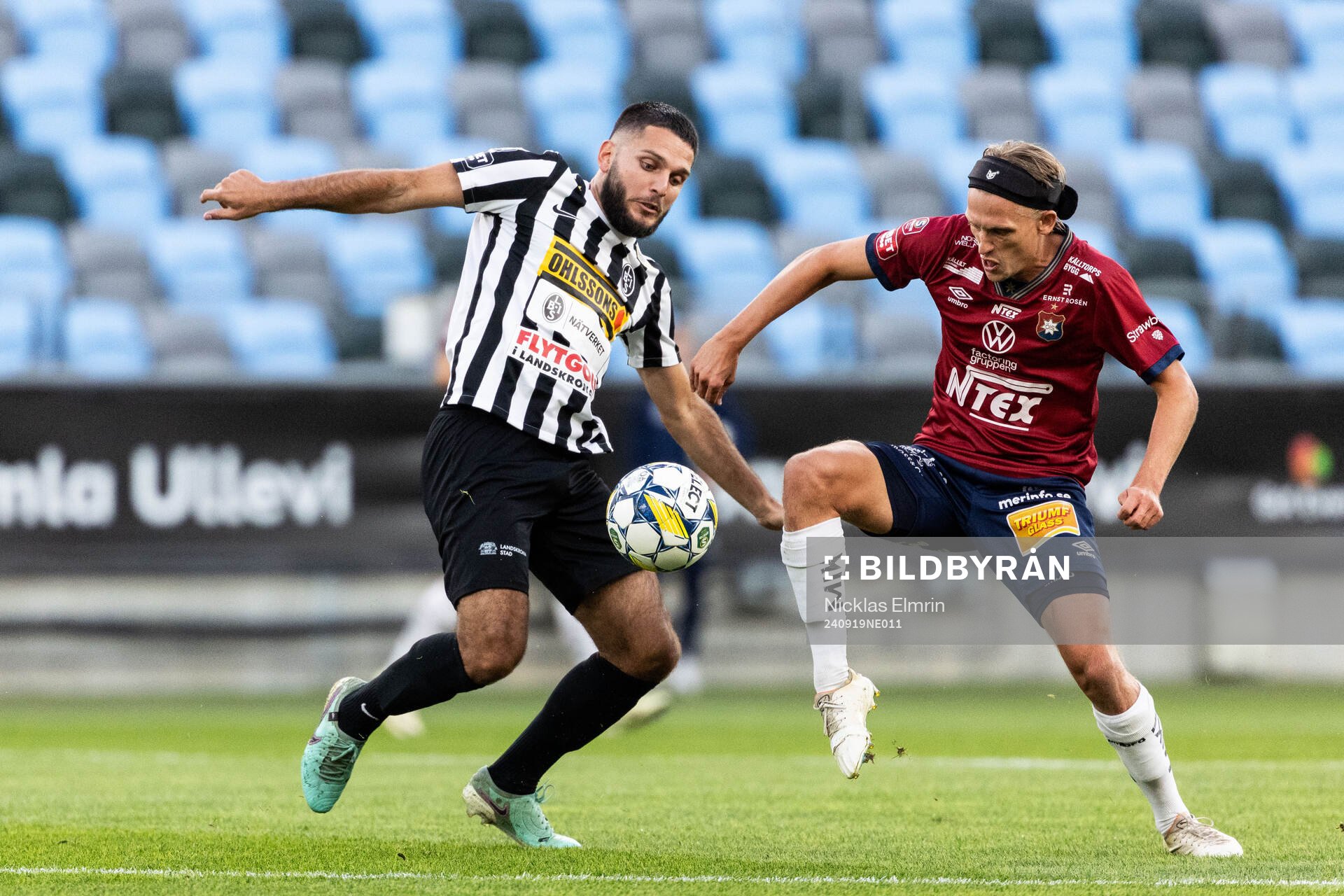 Landskronas Edi Sylisufaj och Örgrytes Charlie Vindehall