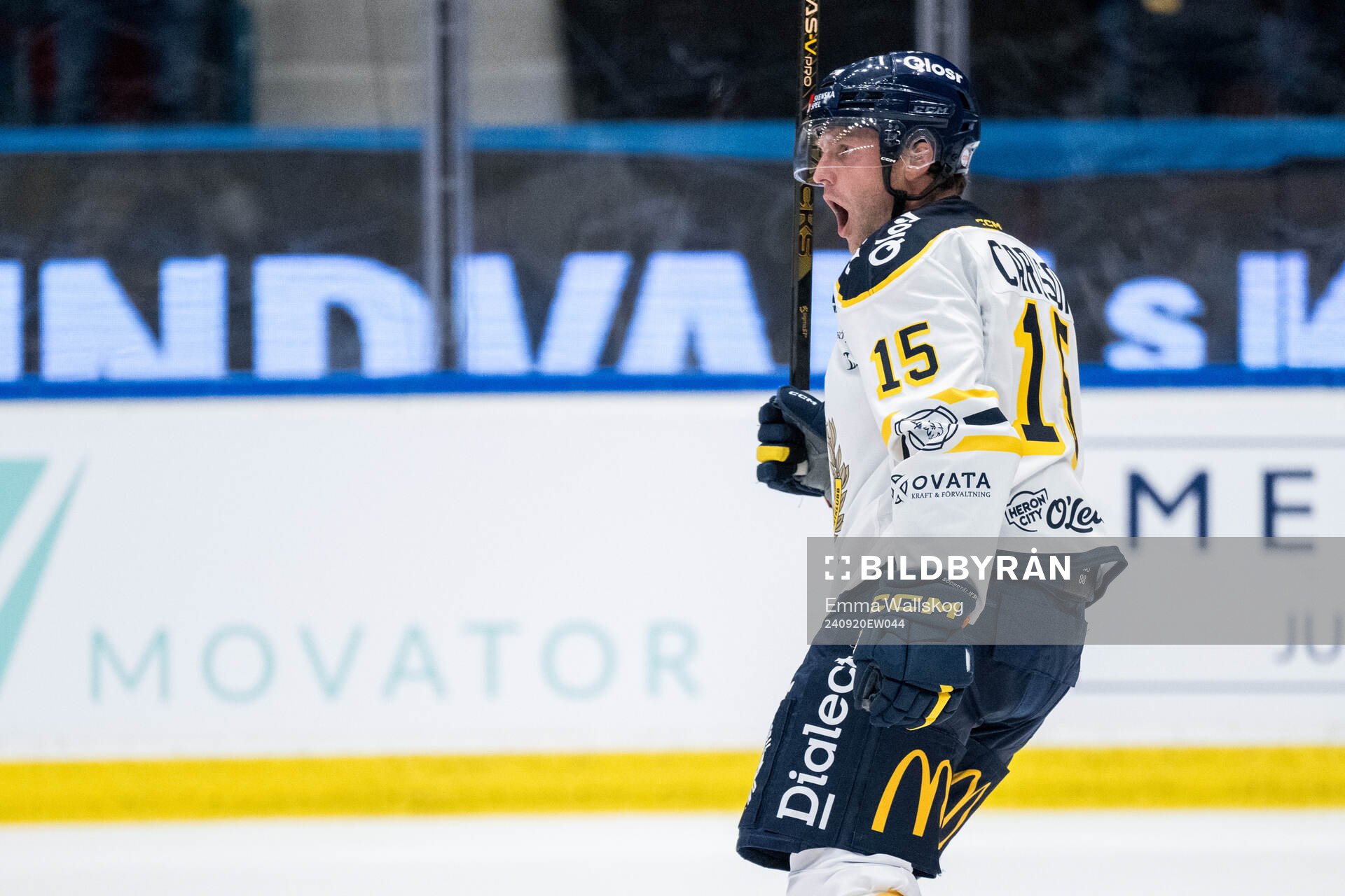 Södertäljes Albin Carlson jublar