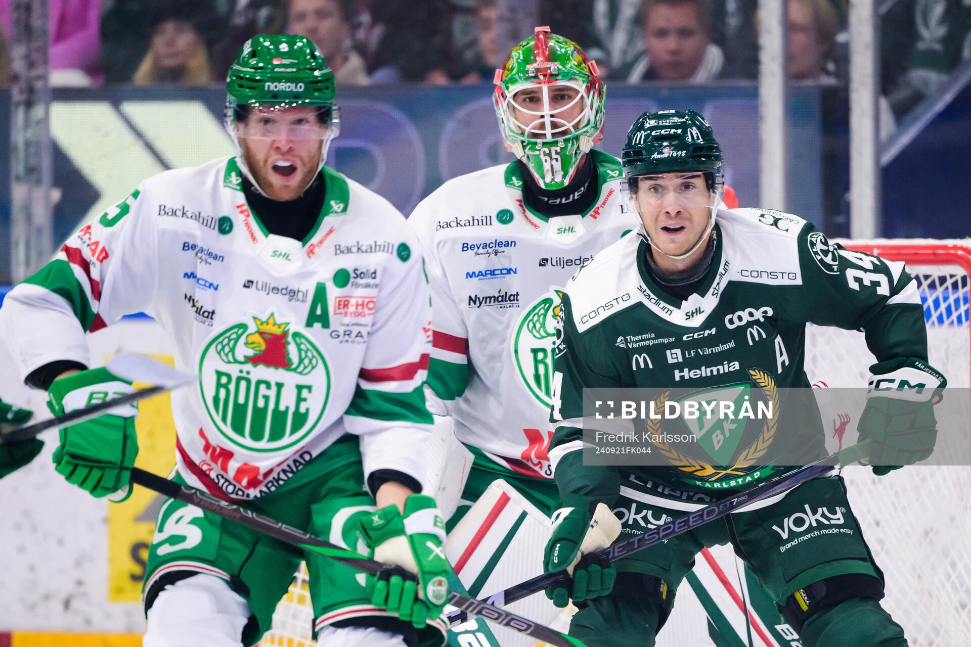 Rögles Ludvig Claesson och målvakt Christoffer Rifalk