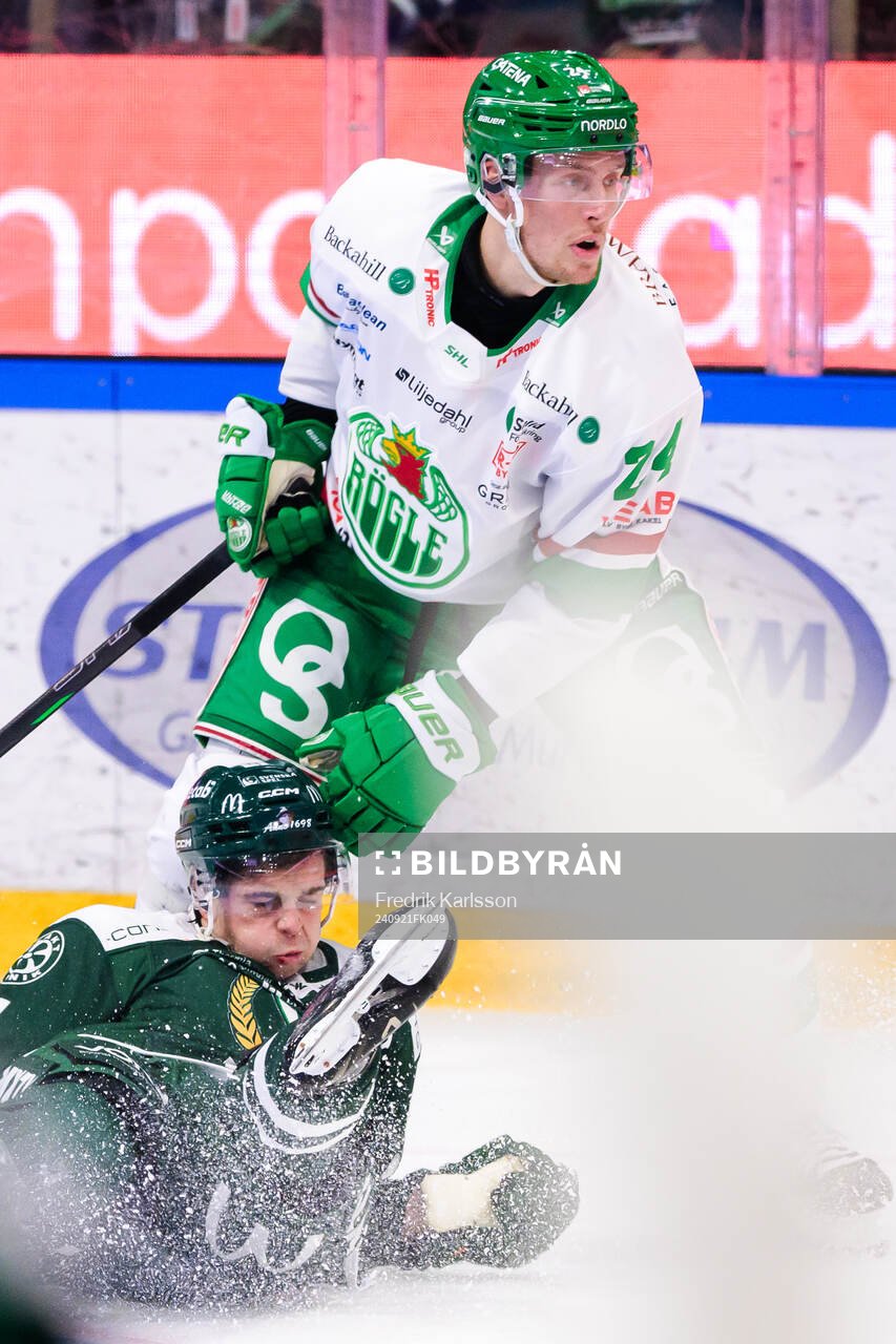 Rögles Mattias Göransson och Färjestads Viktor Lodin