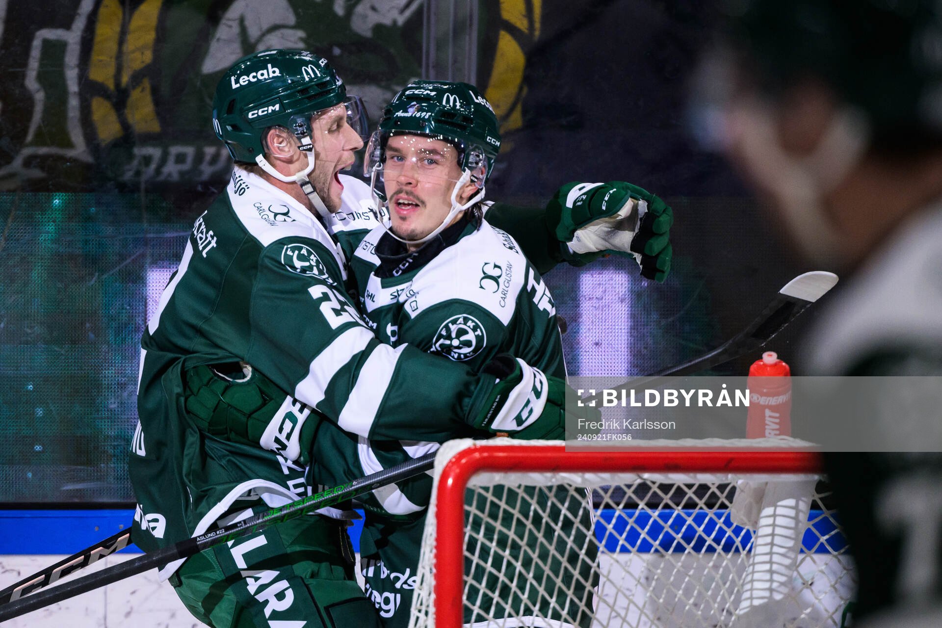 Färjestads Per Åslund, Joakim Nygård jublar