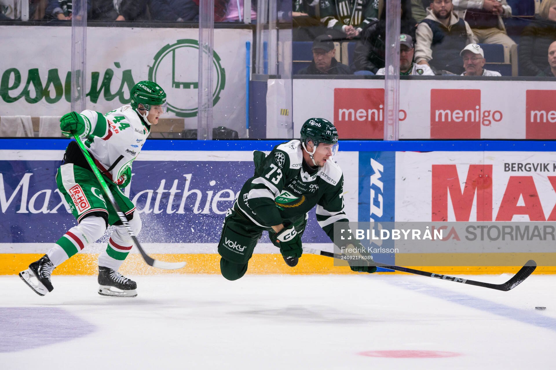 Rögles Jacob Peterson och Färjestads Adam Ollas Mattsson