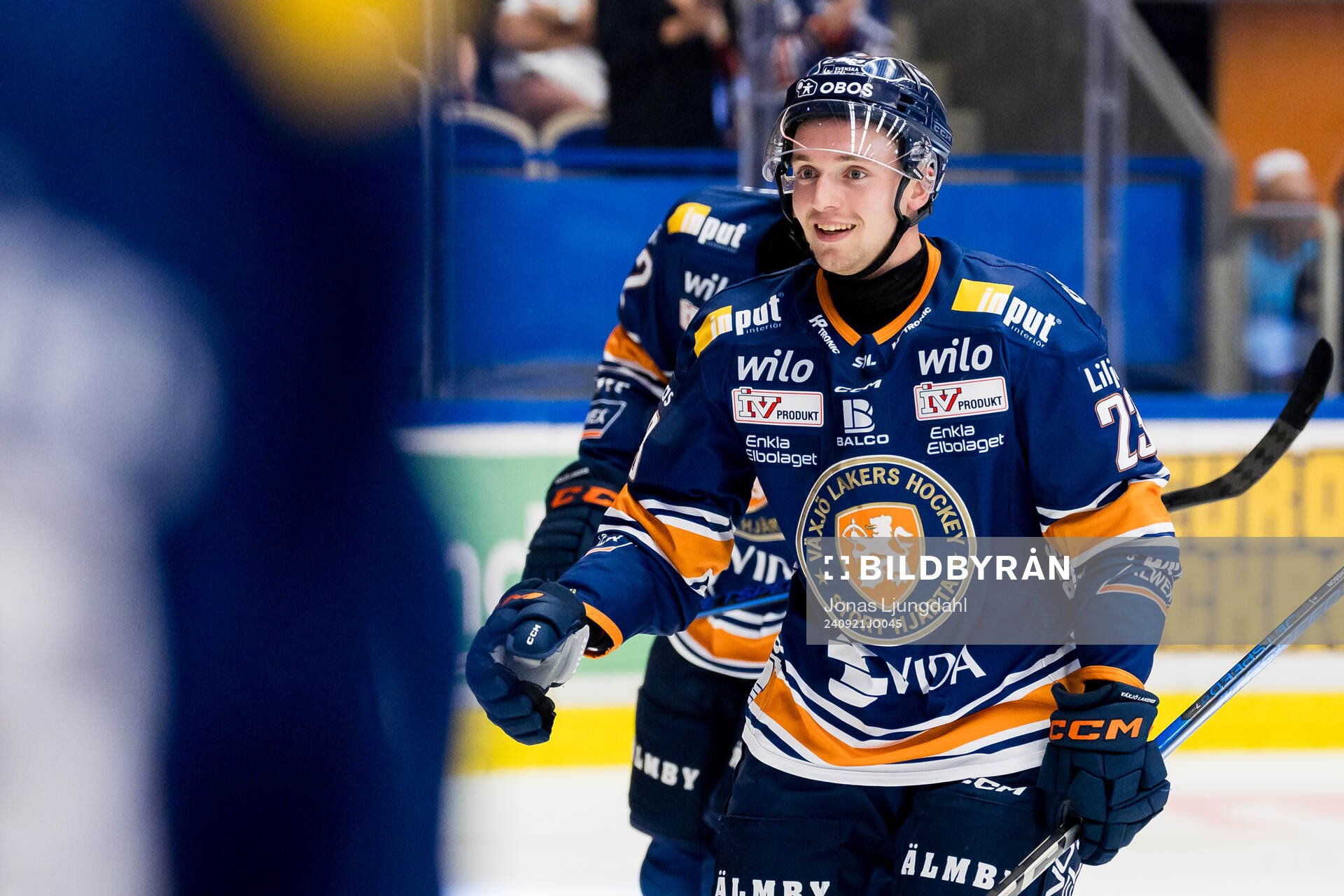 Växjös Joel Svensson jublar