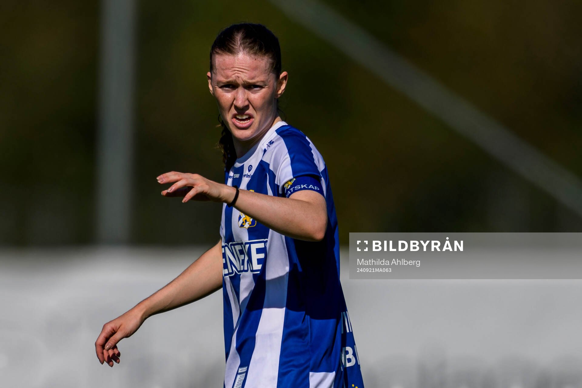 IFK Göteborgs Melissa Davin under fotbollsmatchen i Division 1 södra mellan Eskilsminne och IFK Göteborg den 21 september 2024 i Helsingborg.
