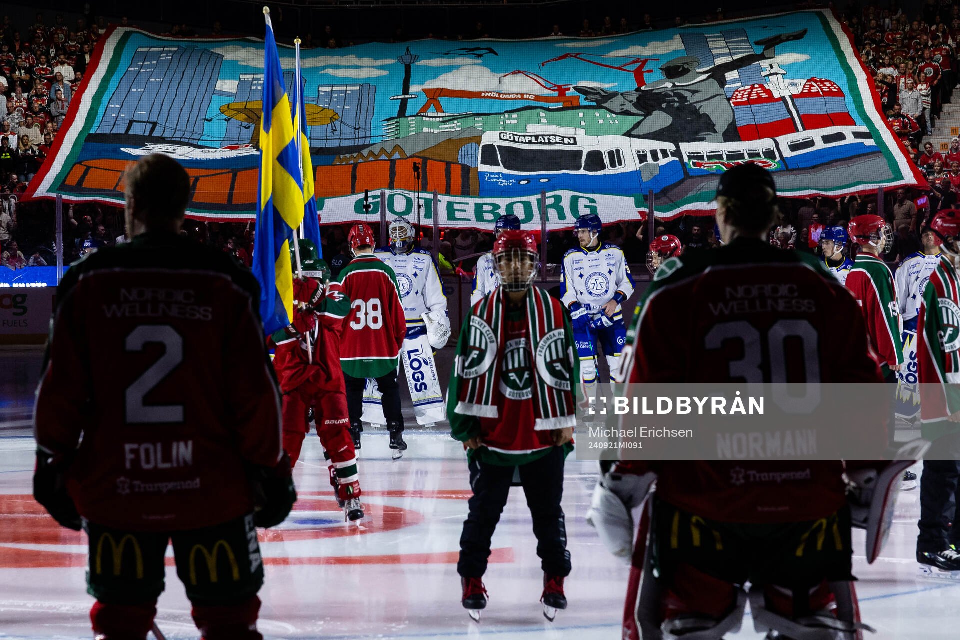 Frölundas Christian Folin och målvakt Lars Johansson på