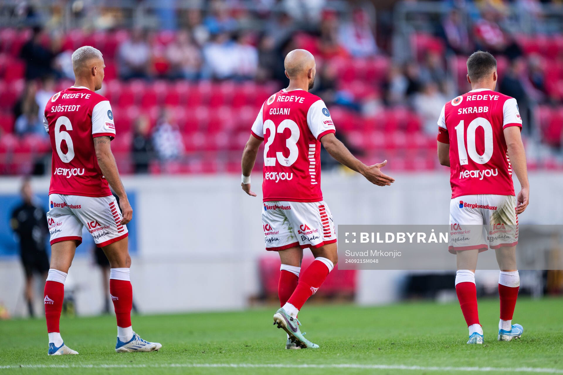 Kalmars Rasmus Sjöstedt, Robert Gojani och Simon Skrabb