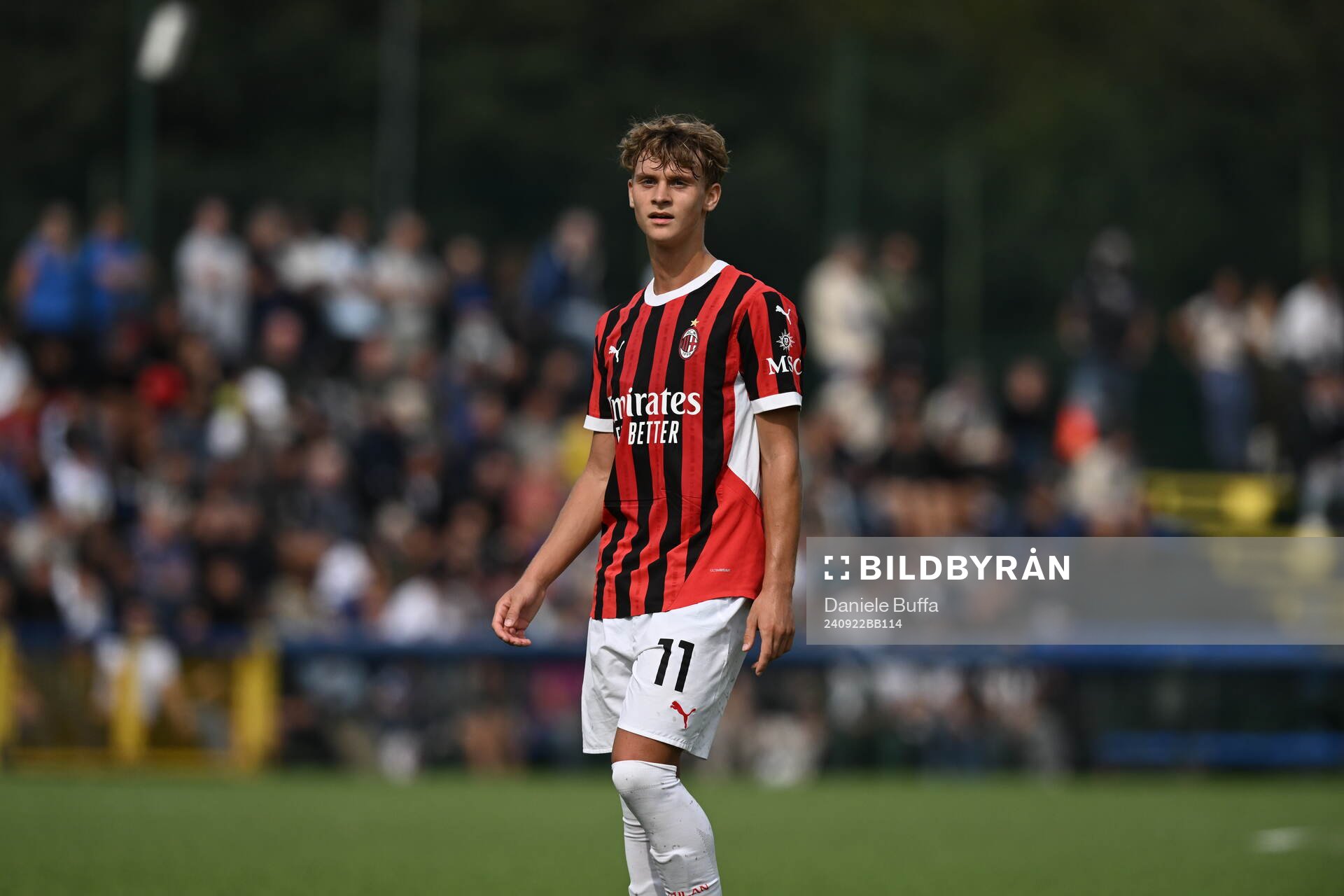 Maximilian Ibrahimovic of AC Milan during the Campionato Primavera 1 game between Inter Milan and AC Milan on September 22, 2024 in Milan, Italy.
