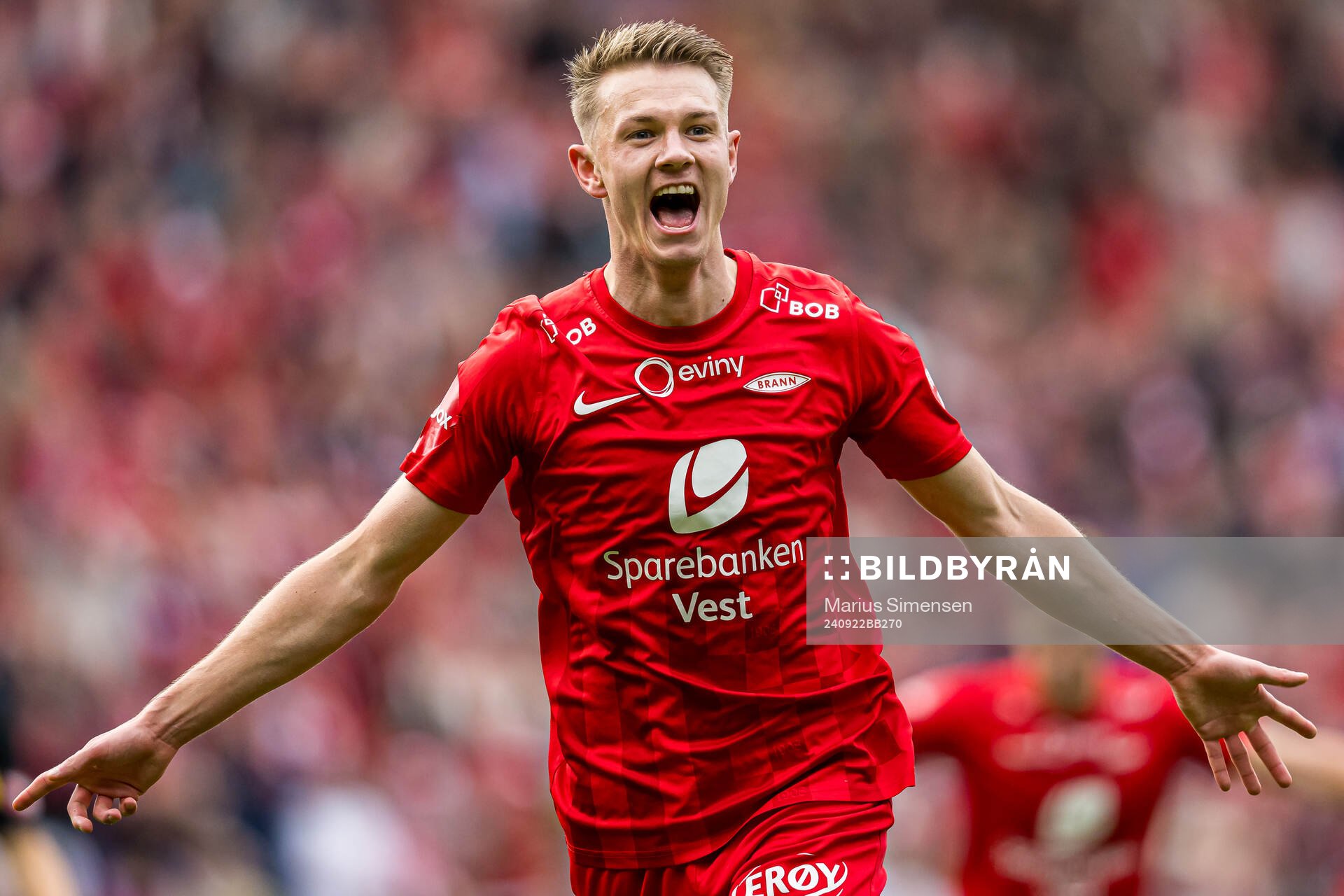 Emil Kornvig of Brann celebrates