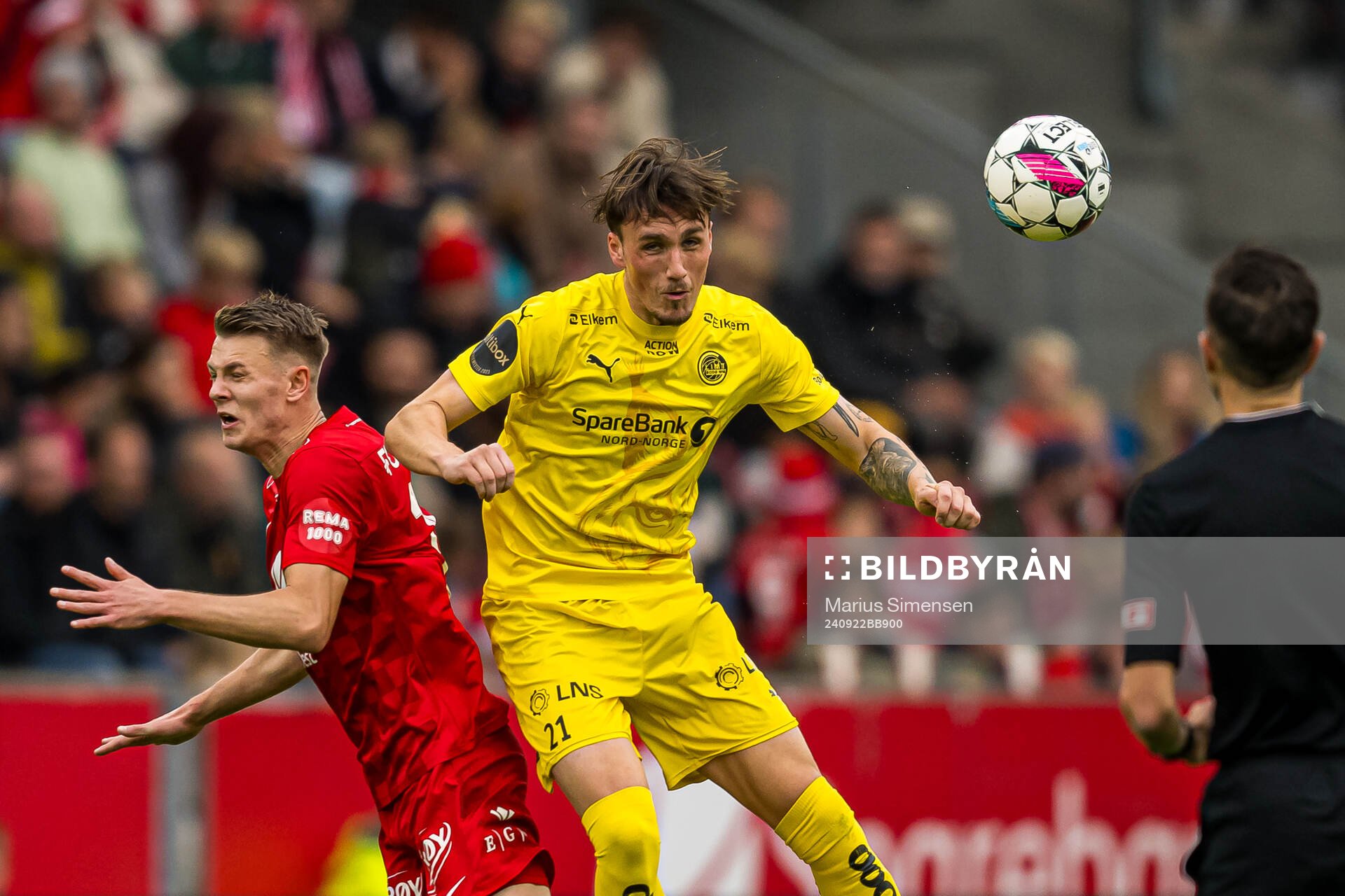 Emil Kornvig of Brann and Andreas Helmersen of Bodø/Glimt