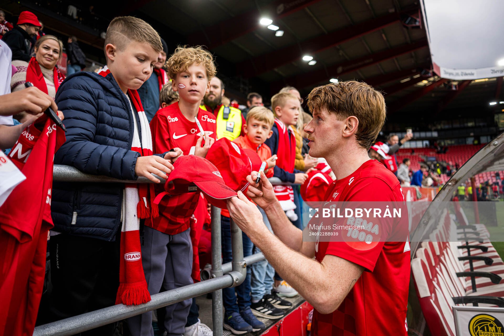 Thore Pedersen of Brann after the Eliteserien match between Brann and Bodø/Glimt on September 22, 2024 in Bergen. 