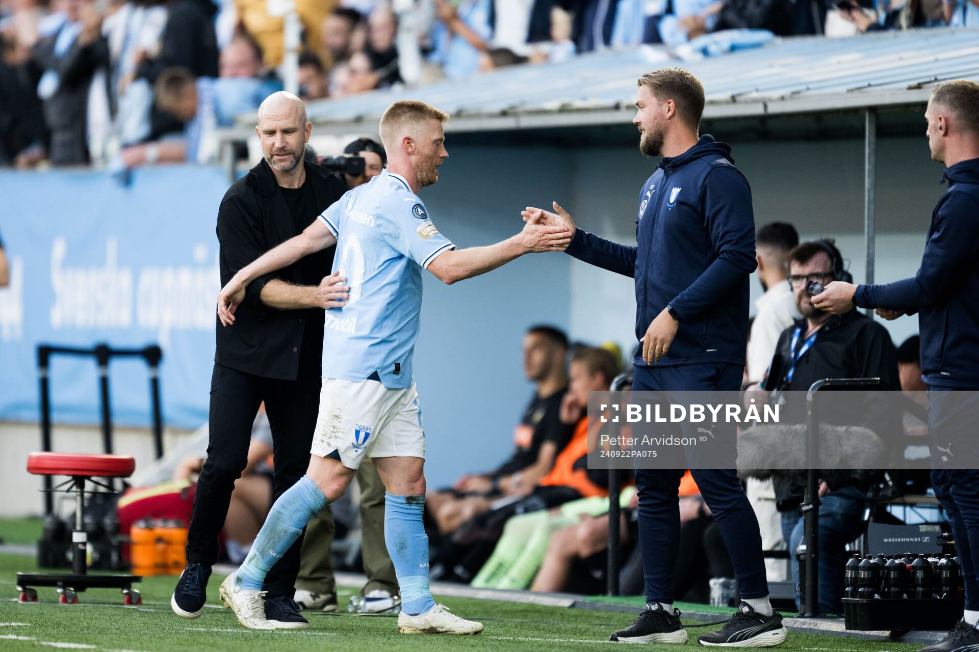 Malmö FFs tränare Henrik Rydström och Anders Christiansen