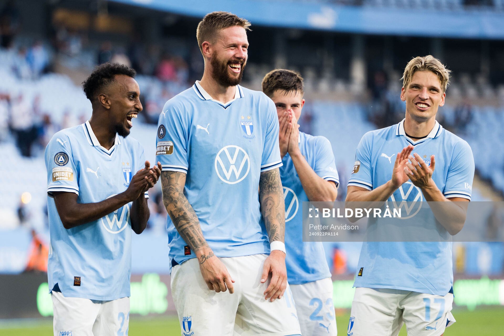 Malmö FFs Taha Ali, Pontus Jansson, Lasse Berg Johnsen och
