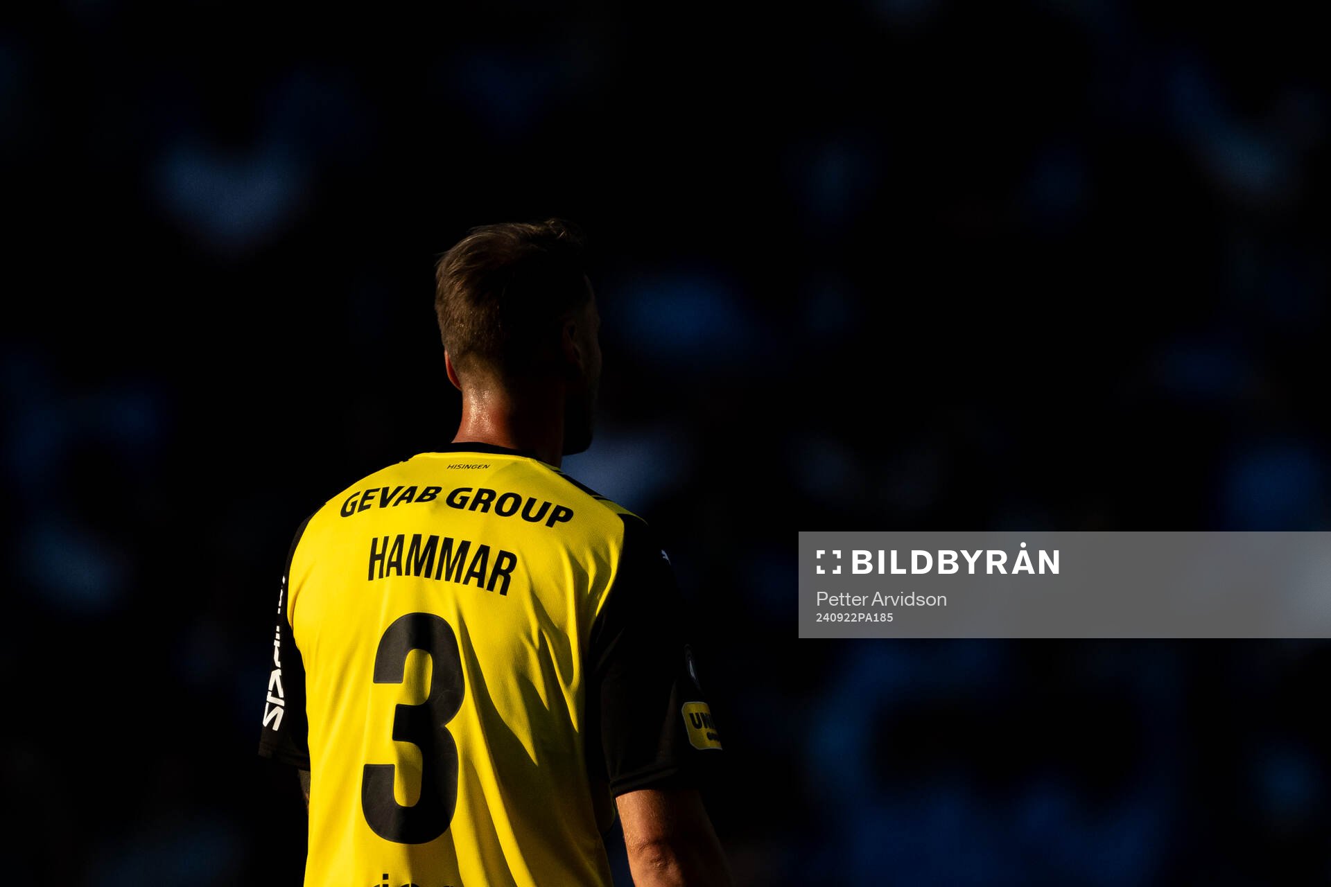 Häckens Johan Hammar under fotbollsmatchen i Allsvenskan mellan Malmö FF och Häcken den 22 september 2024 i Malmö. 