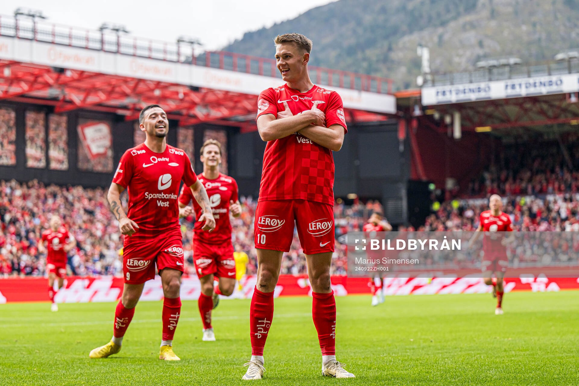 Emil Kornvig of Brann celebrates