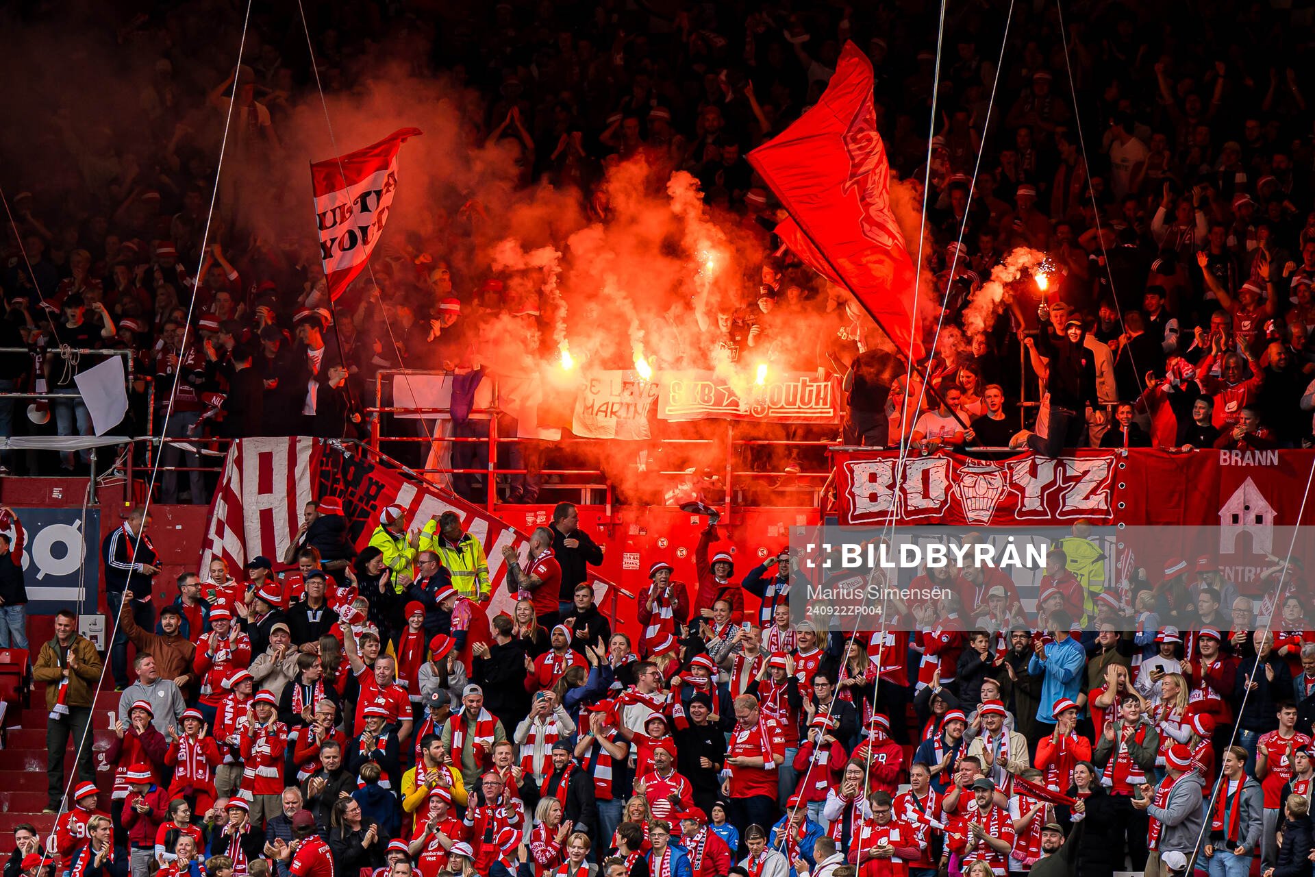 Spectators in the stands