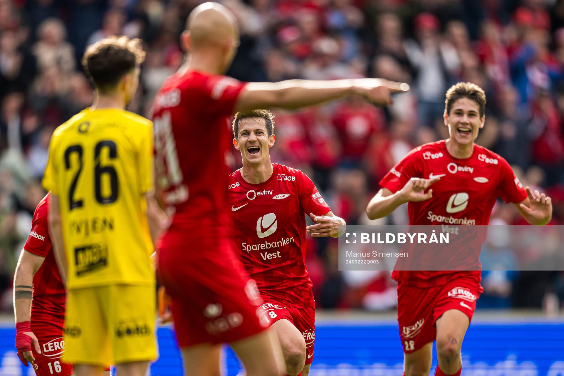 Sander Erik Kartum of Brann celebrates