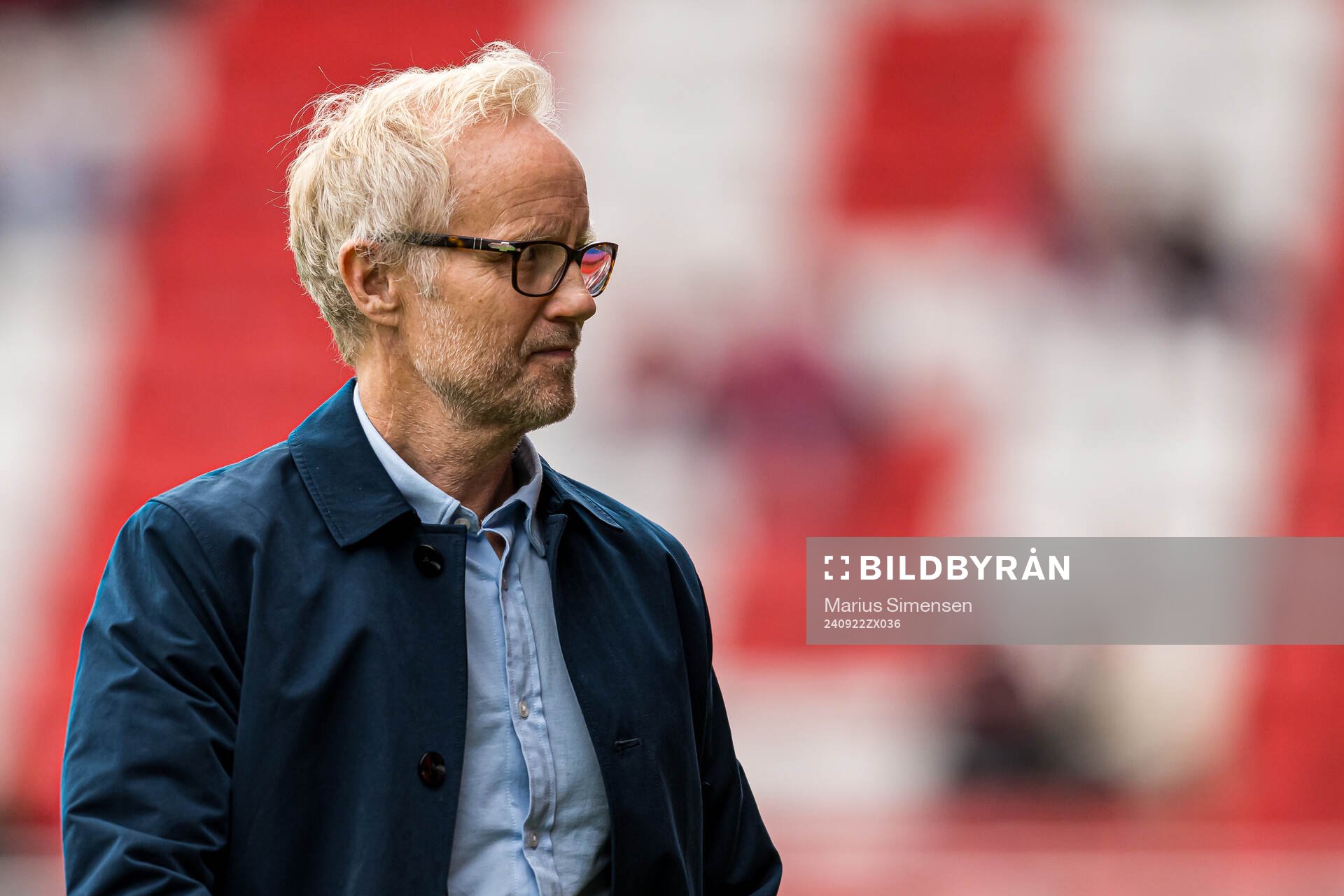 Øyvind Alsaker of broadcaster TV 2 ahead of the Eliteserien match between Brann and Bodø/Glimt on September 22, 2024 in Bergen. 