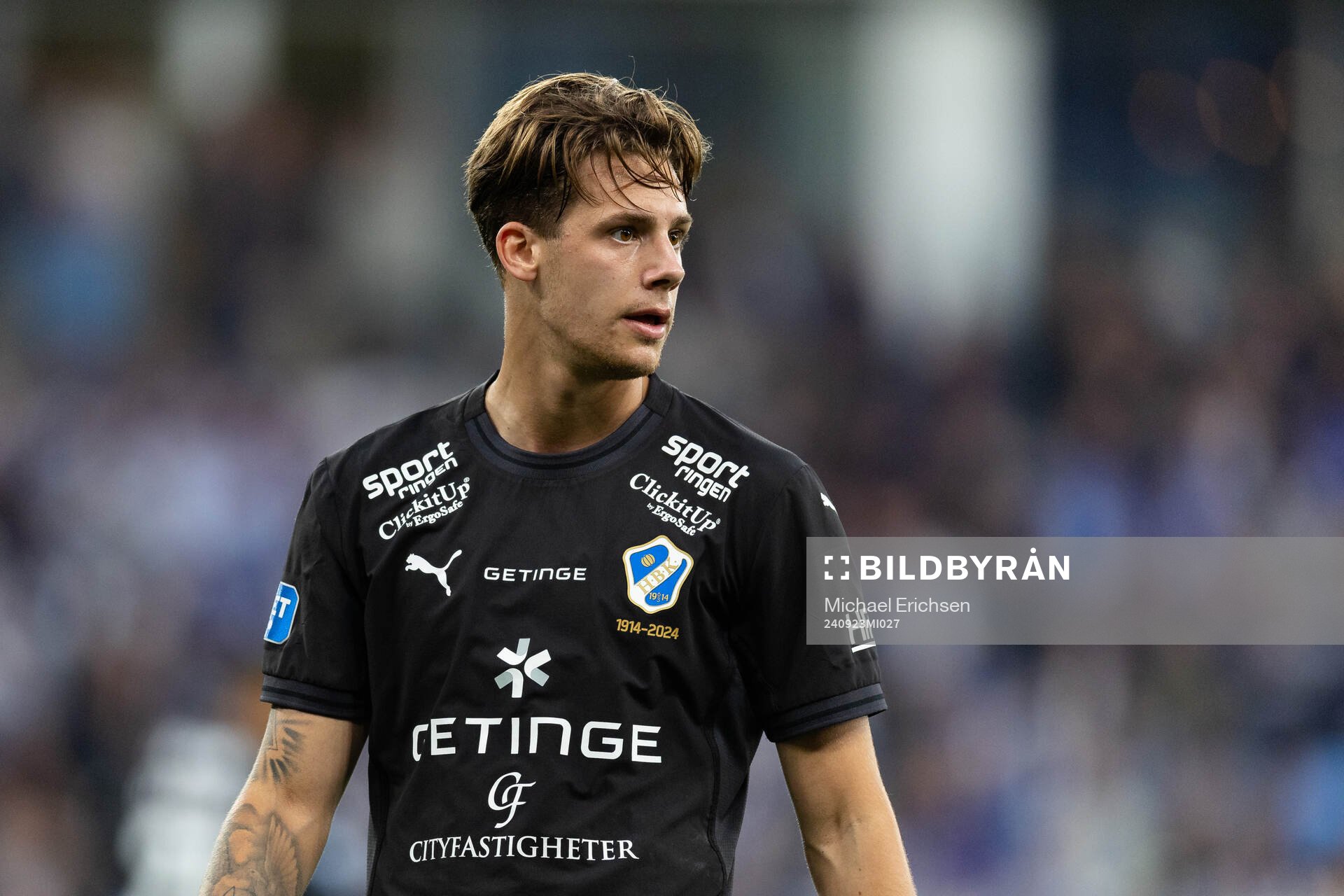 Halmstads Gabriel Wallentin  fotbollsmatchen i Allsvenskan