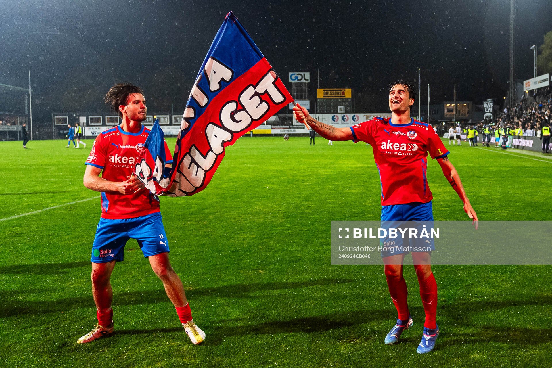 Helsingborgs Wilhelm Loeper och Jon Birkfeldt jublar