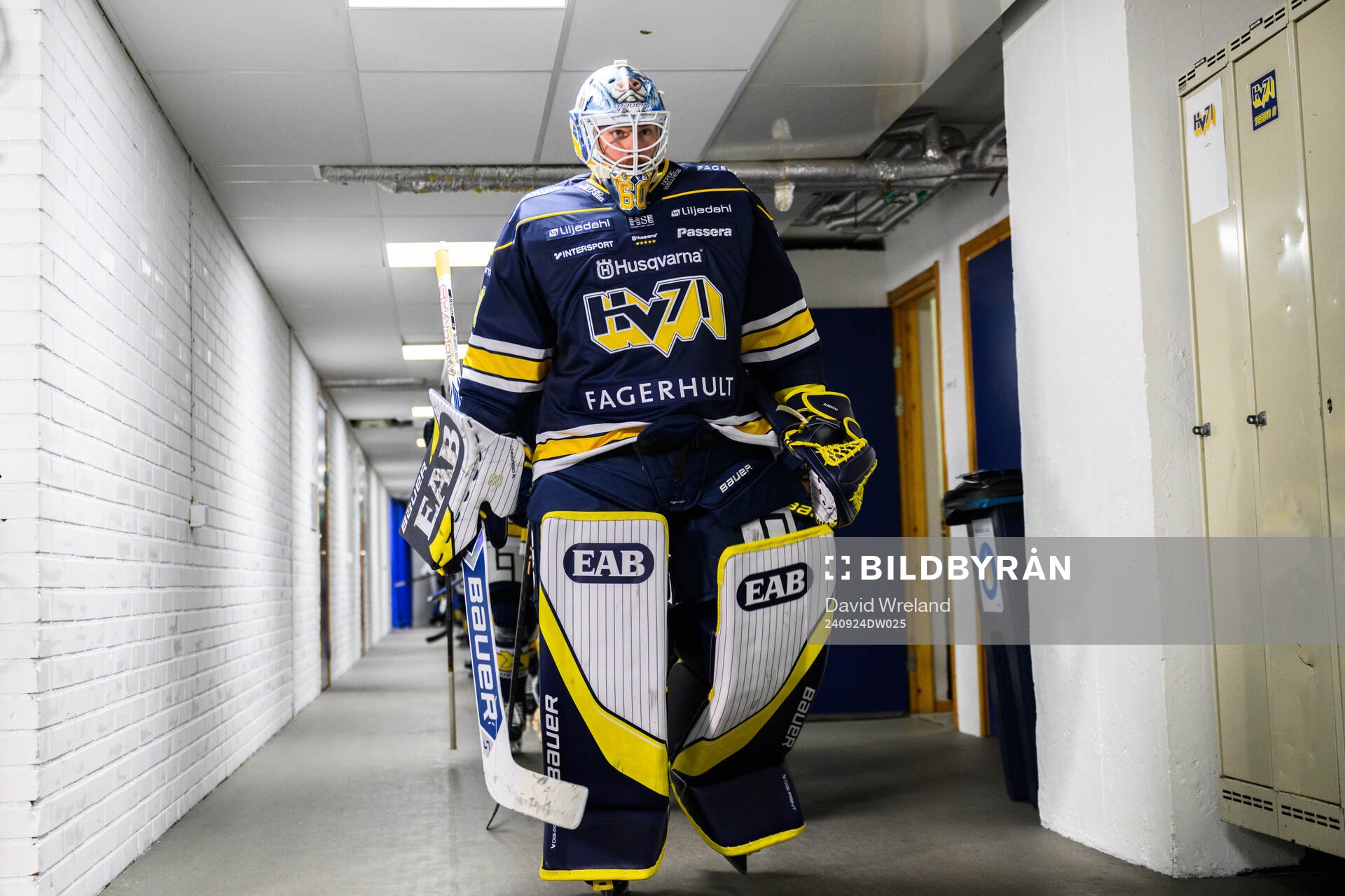 målvakt Hugo Alnefelt  införishockeymatchen i SHL mellan