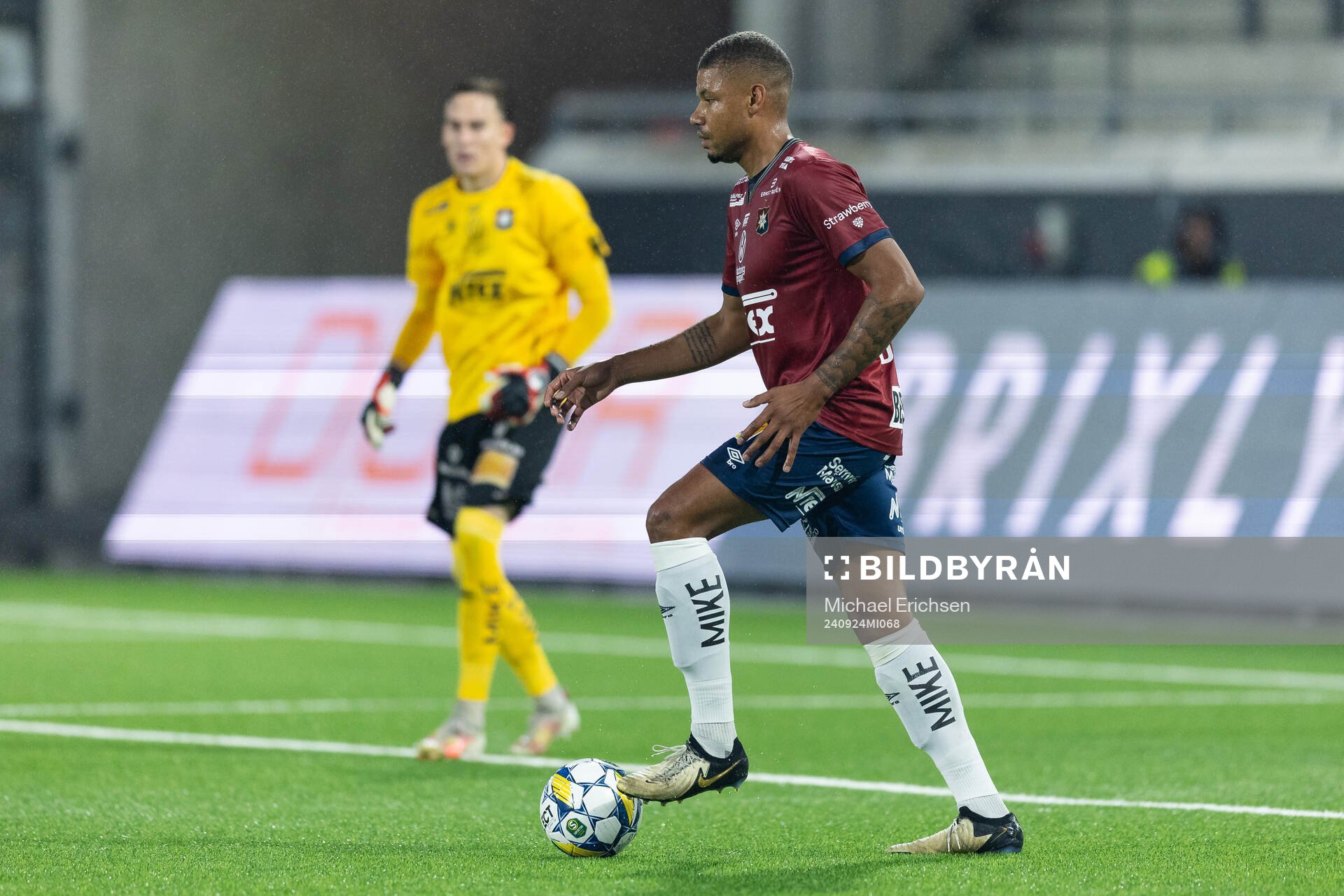 Örgrytes Mikael Dyrestam under fotbollsmatchen i Superettan mellan Utsikten och Örgryte den 24 september 2024 i Göteborg. 