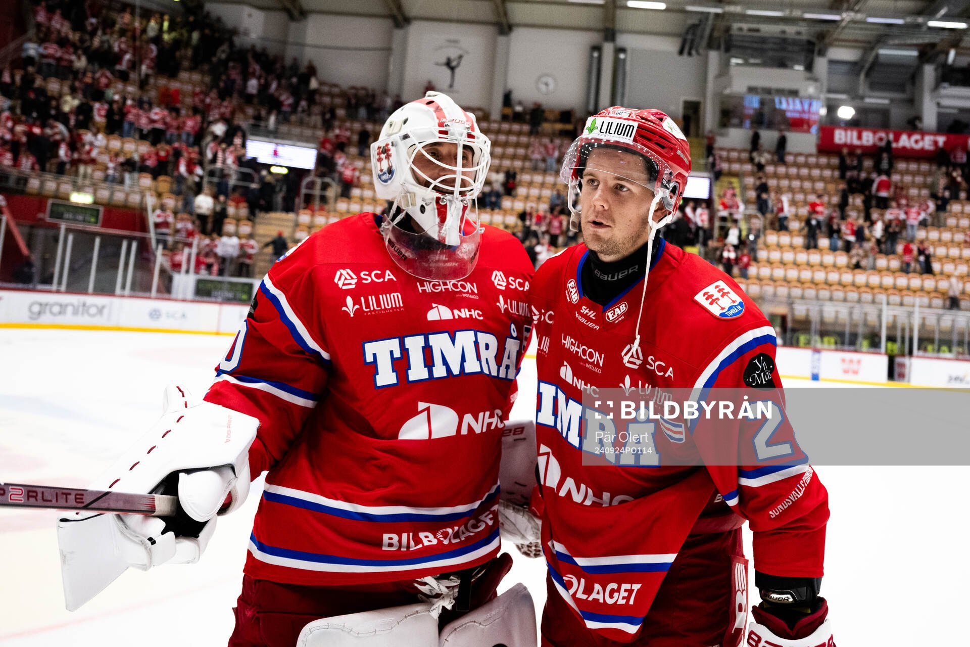 Timrås målvakt Jacob Johansson och Filip Hållander