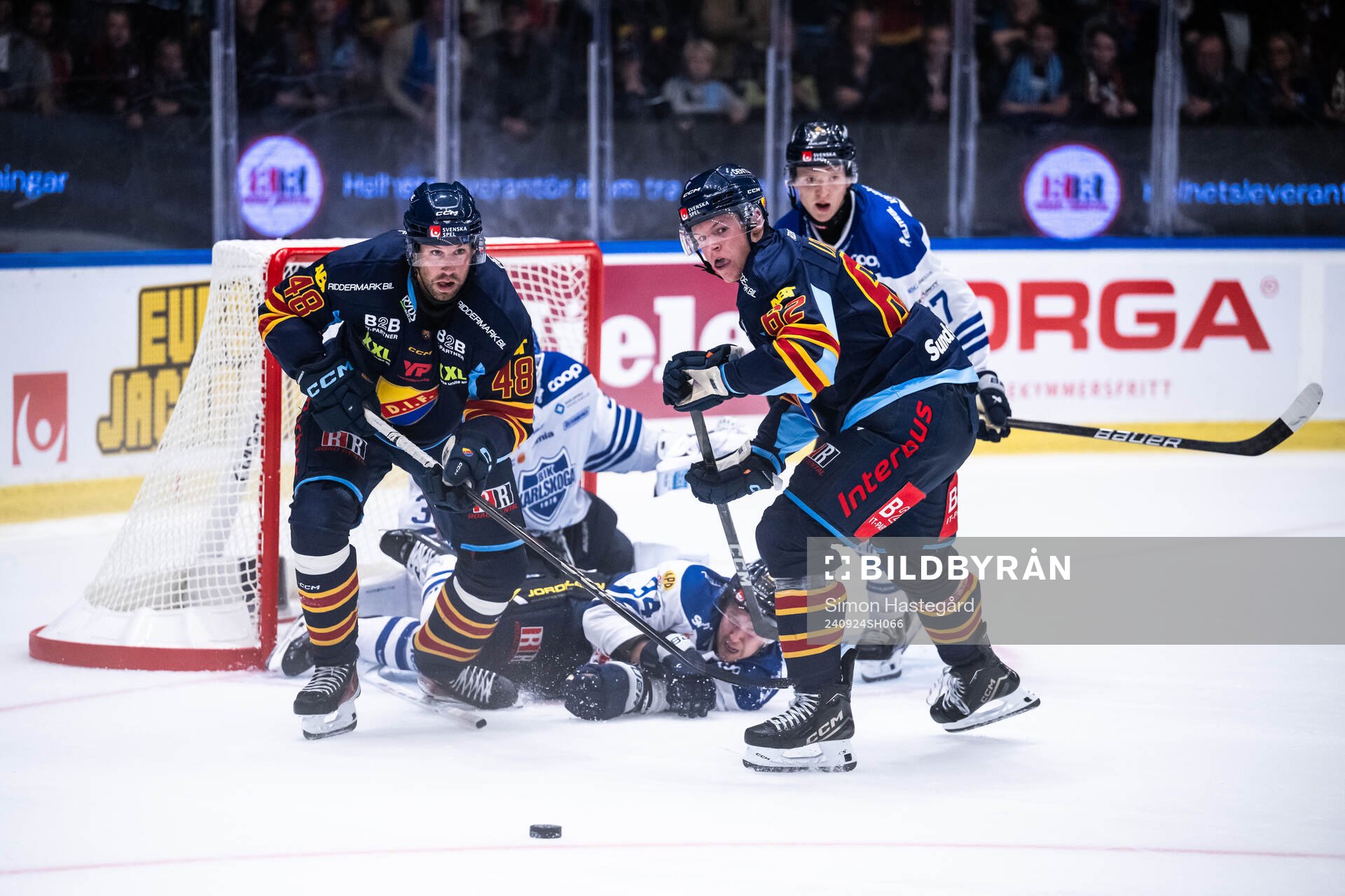 Djurgårdens Dick Axelsson och Hampus Larsson