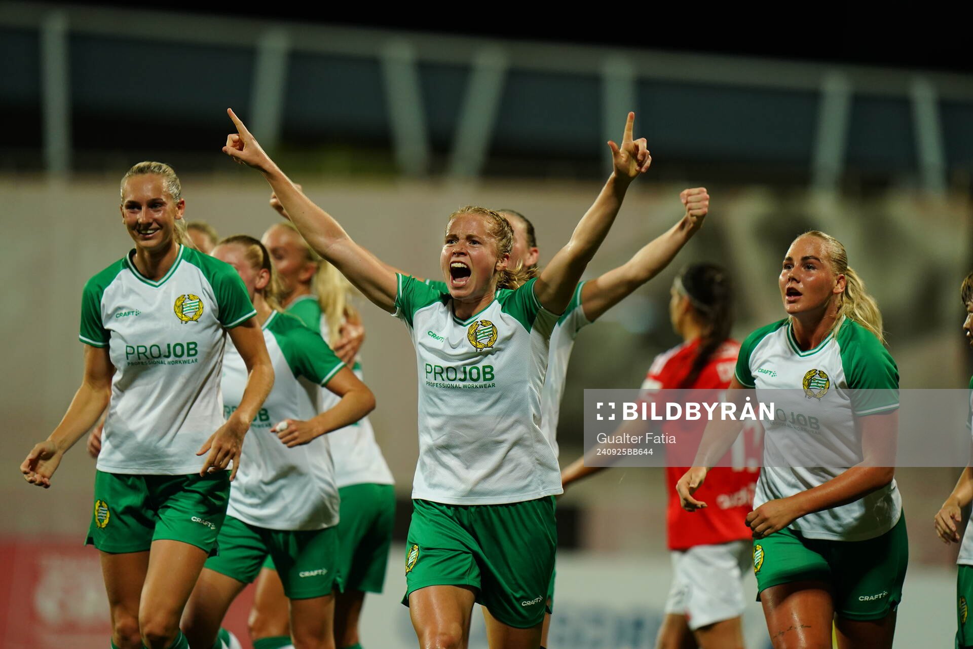 Julie Blakstad of Hammarby celebrates