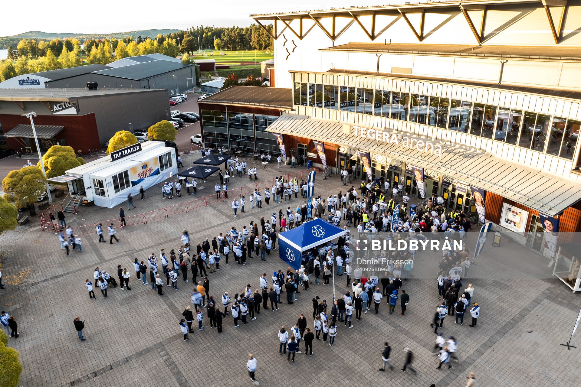 Tegera arena innan ishockeymatchen i SHL mellan Leksand och